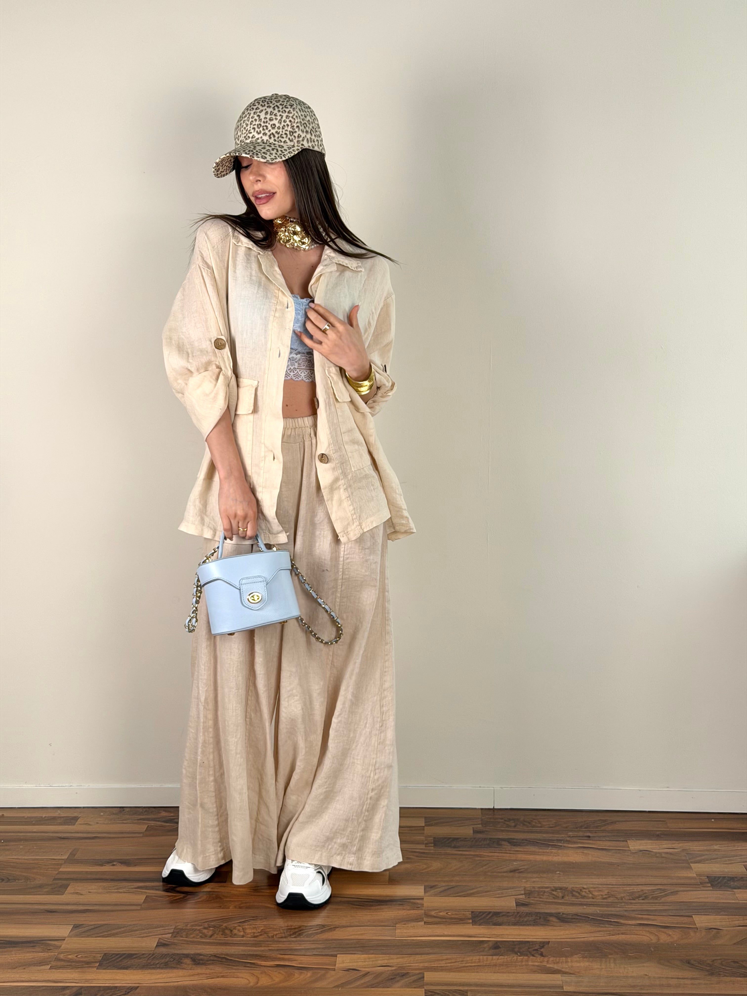 Camicia lino Andrea beige