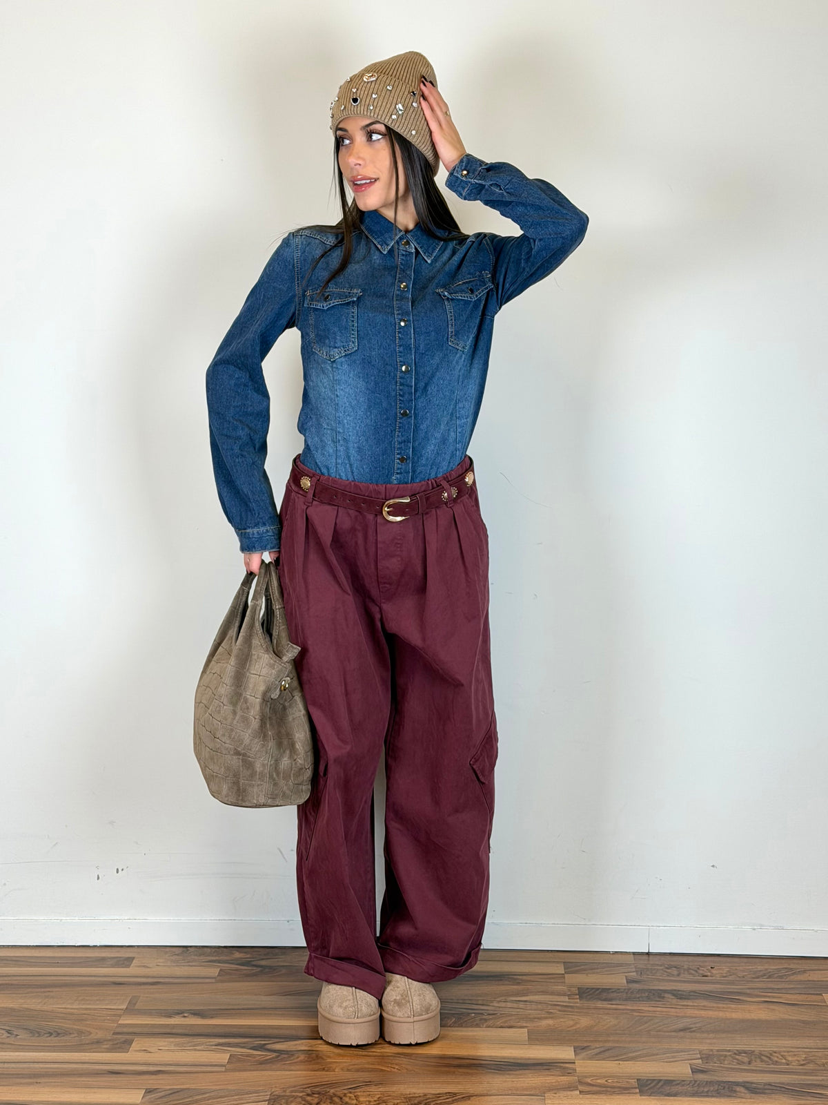 Pantalone Loren bordeaux
