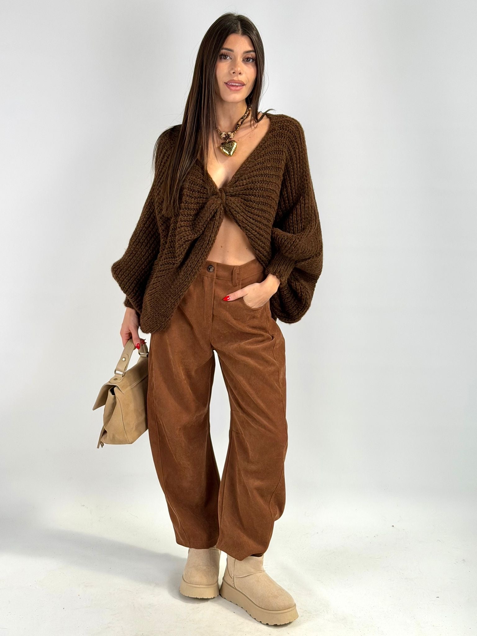 Pantalone Nadia tabacco Napoli