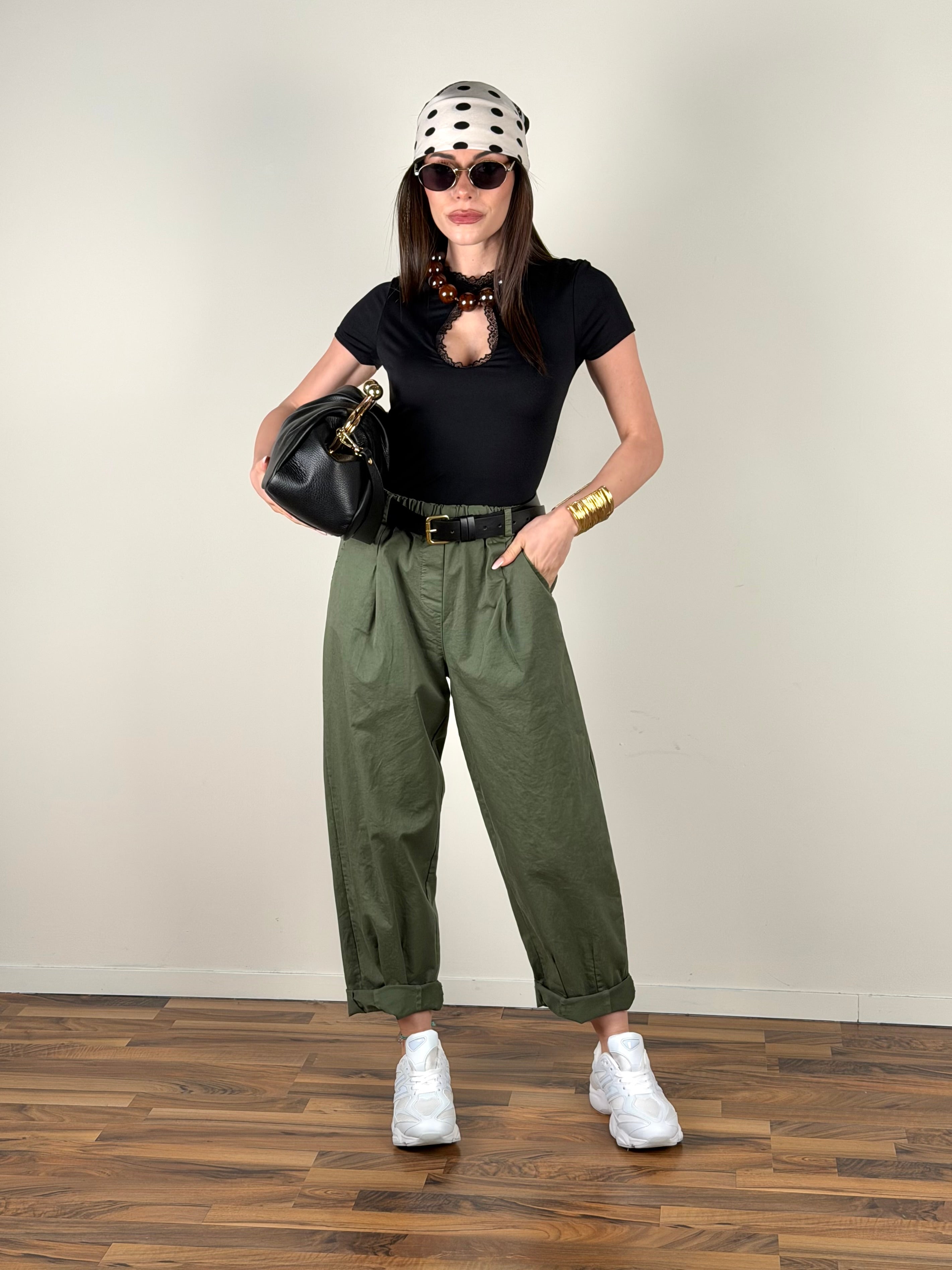 Pantalone Carmen verde militare