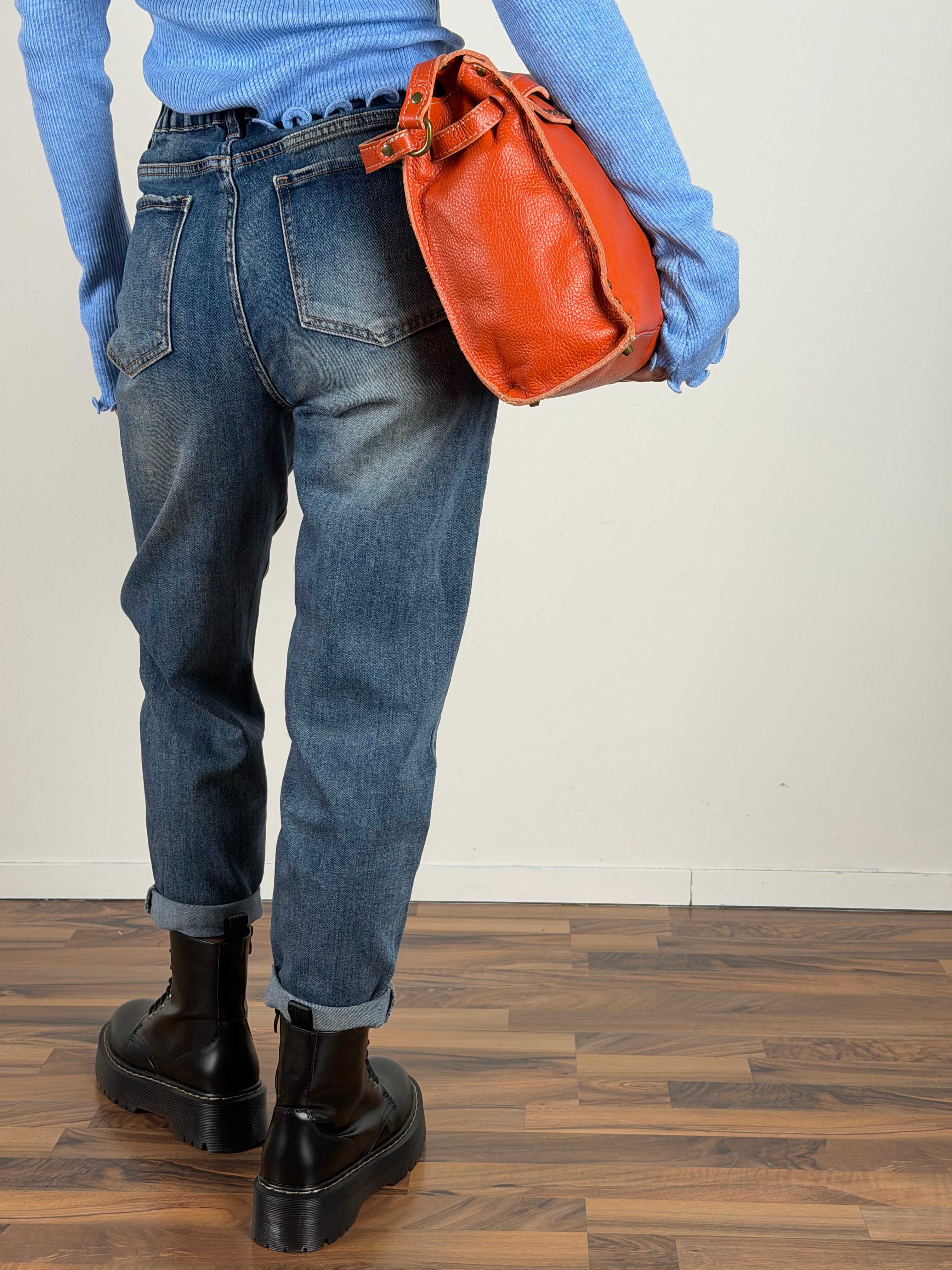 Jeans catena perla blu