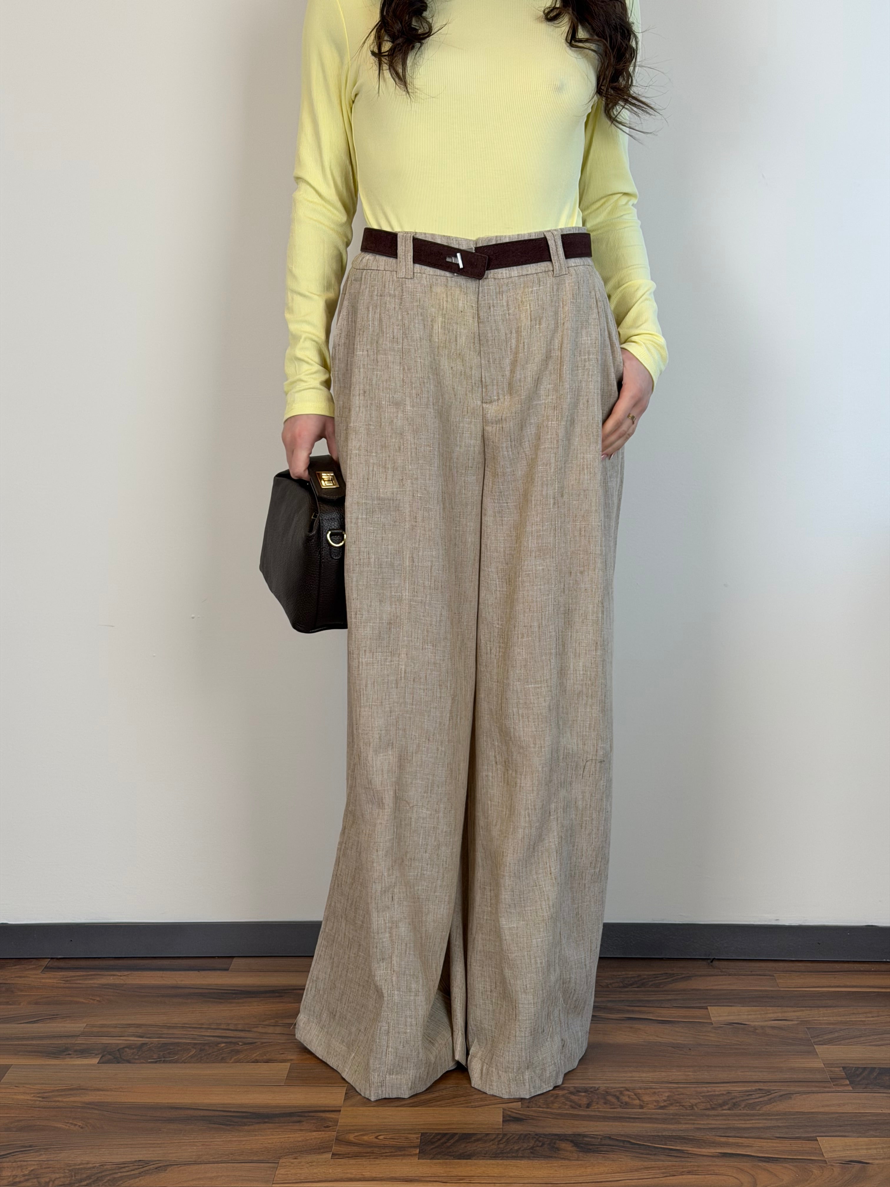 Pantalone coco beige