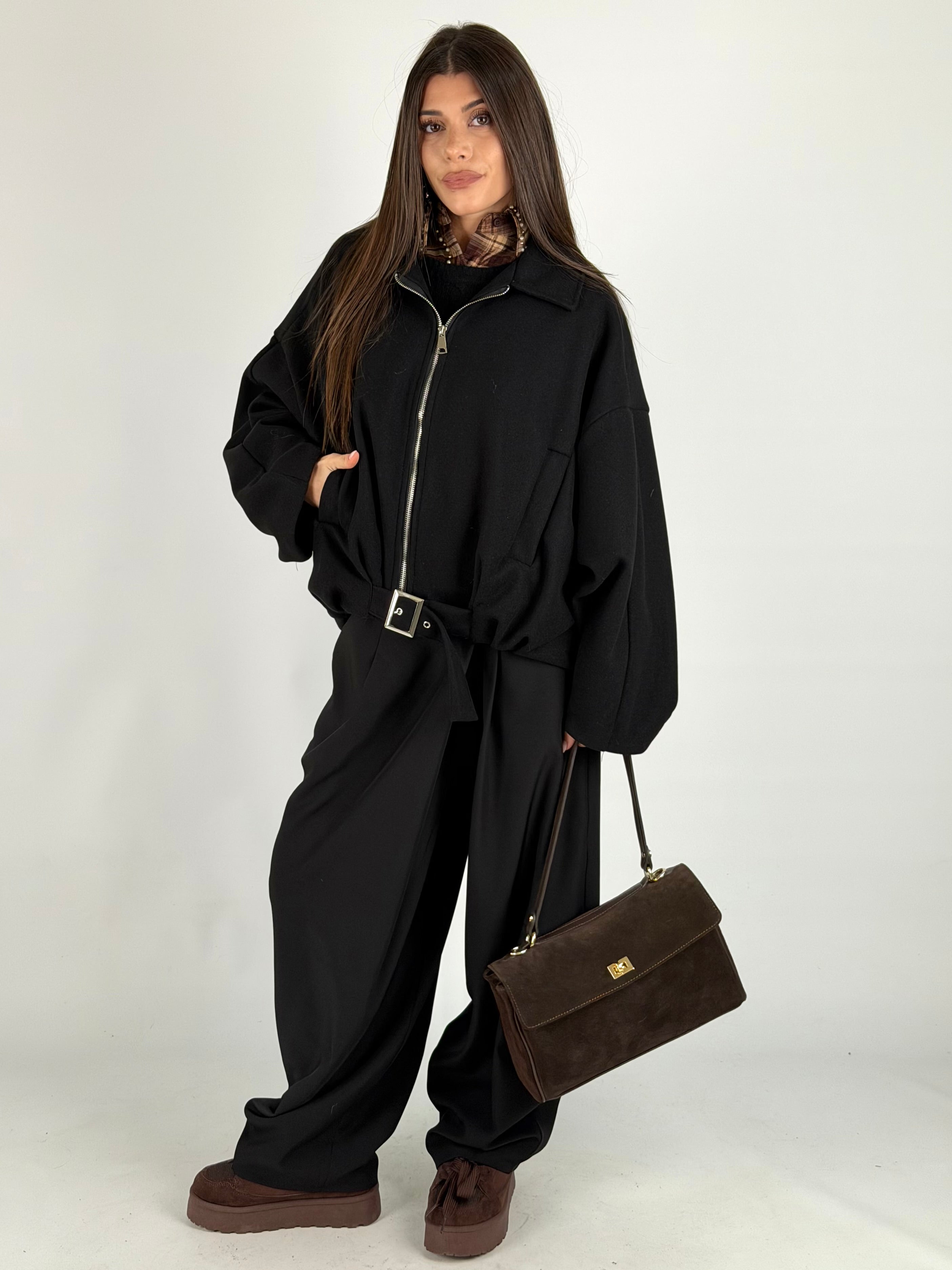 cappotto bomber delia nero