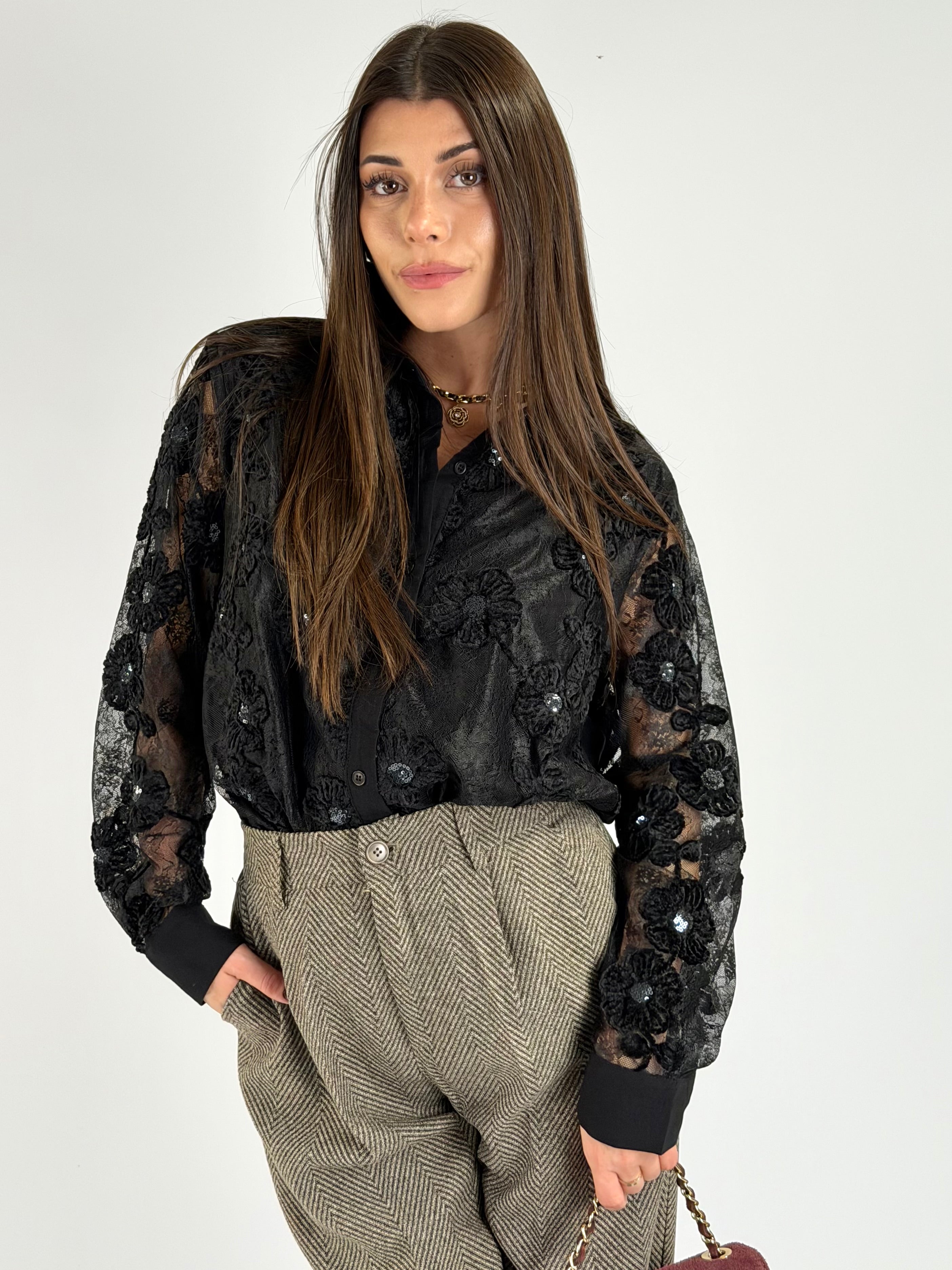 Camicia pizzo Marta nero
