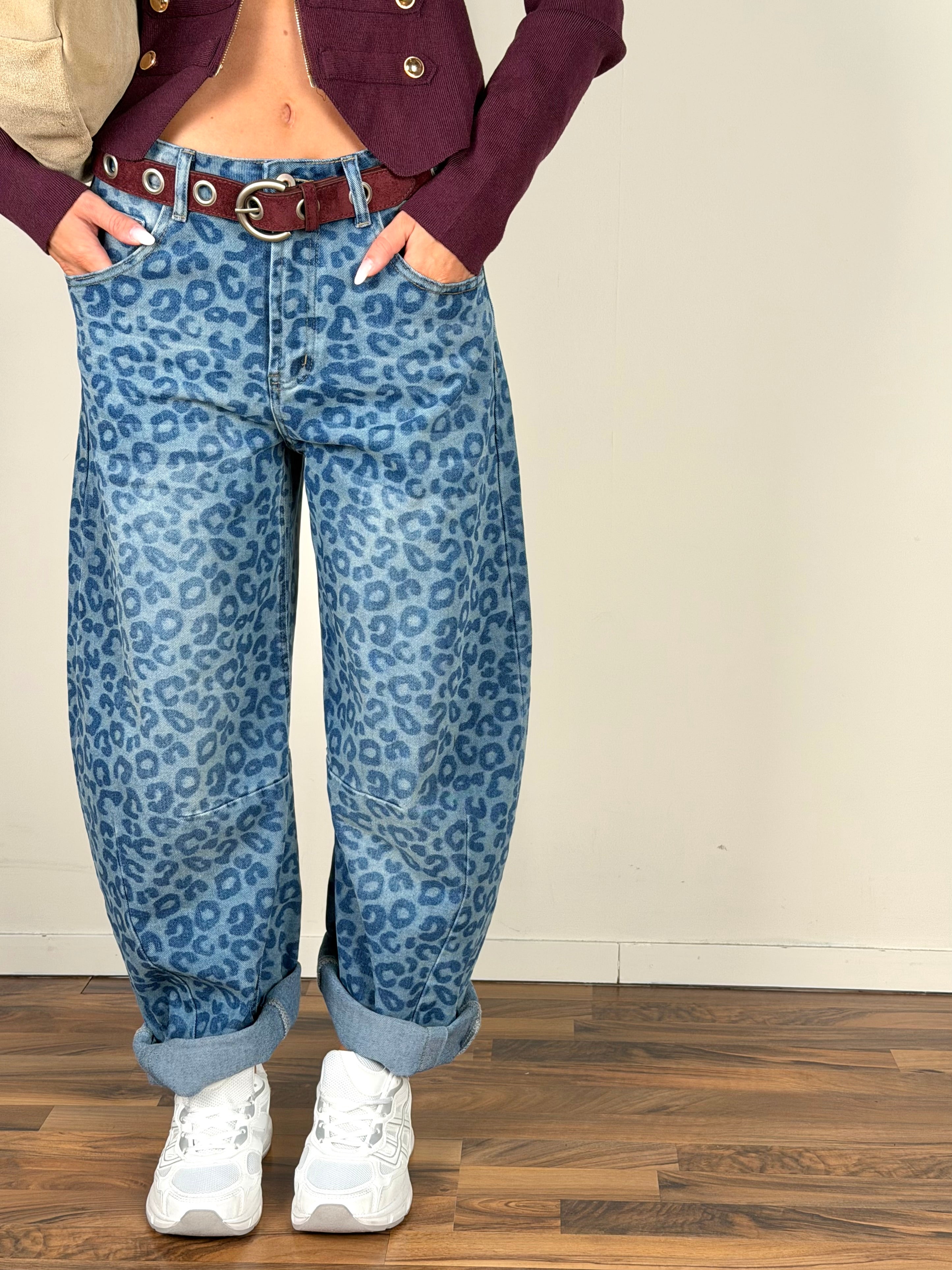 Jeans fantasia leopardata
