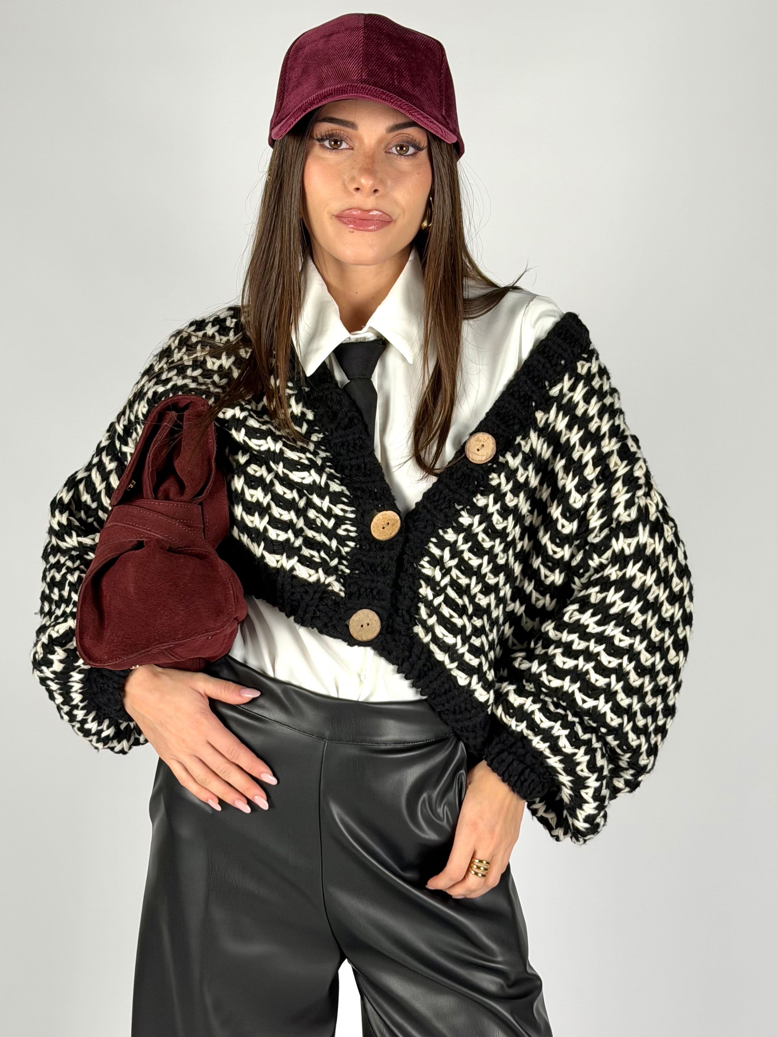 Maglione zig zag nero