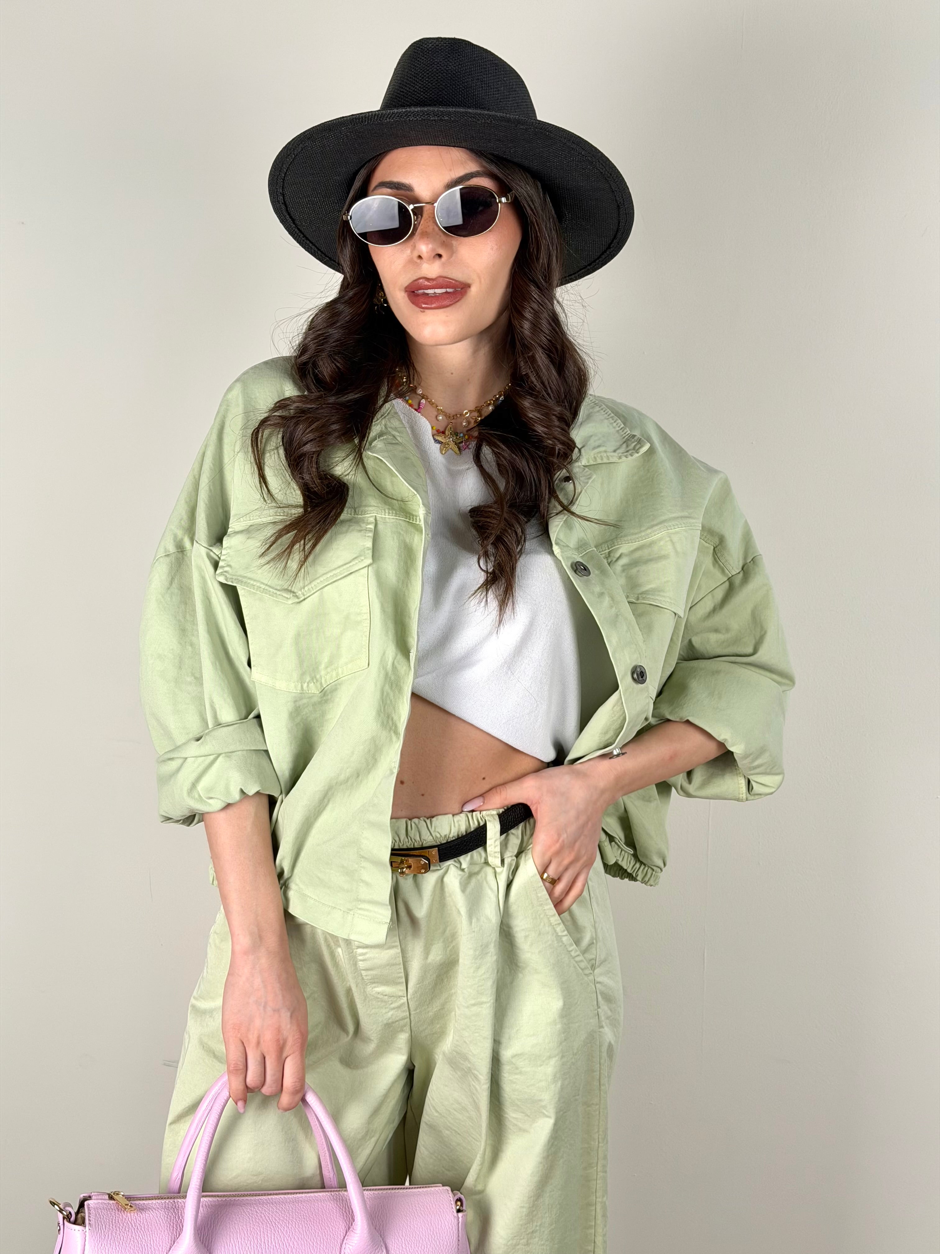 Giubbino jeans Carmen verde