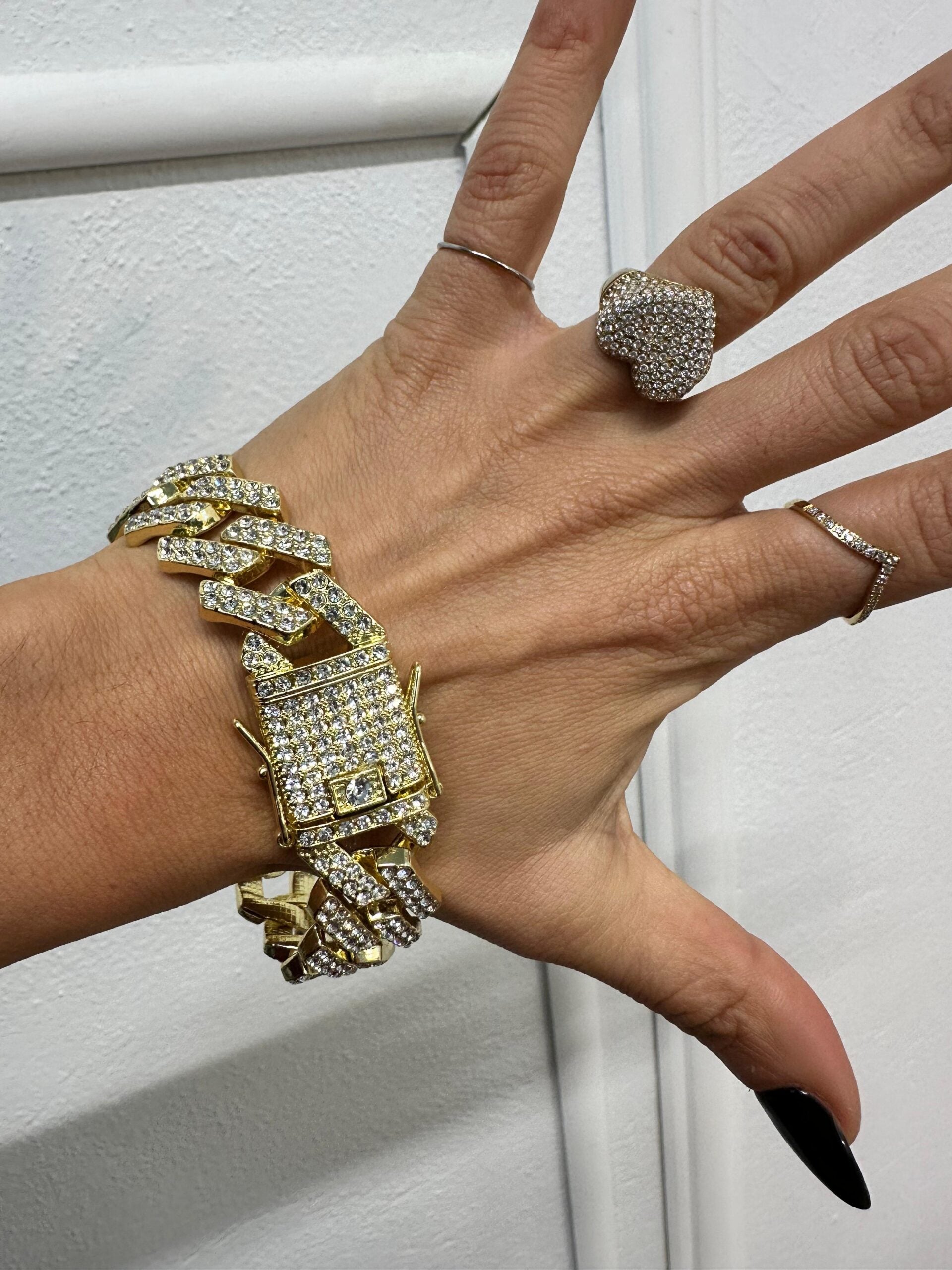 Bracciale maxi catena zirconata grande