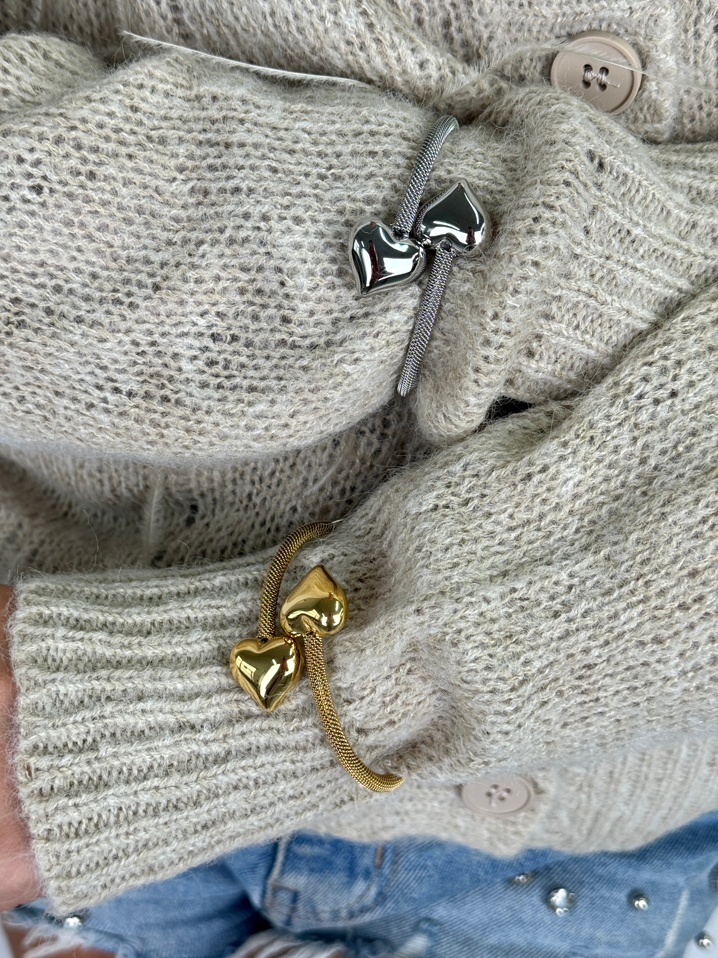 Bracciale rigido due cuori