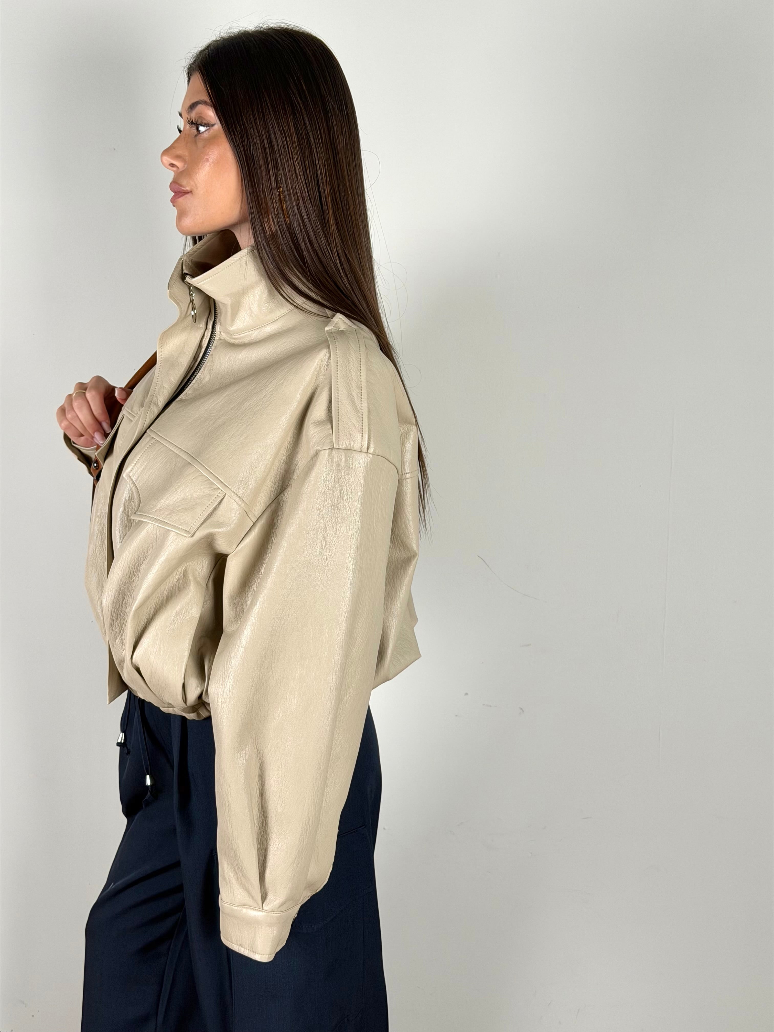 Bomber ecopelle Luna beige