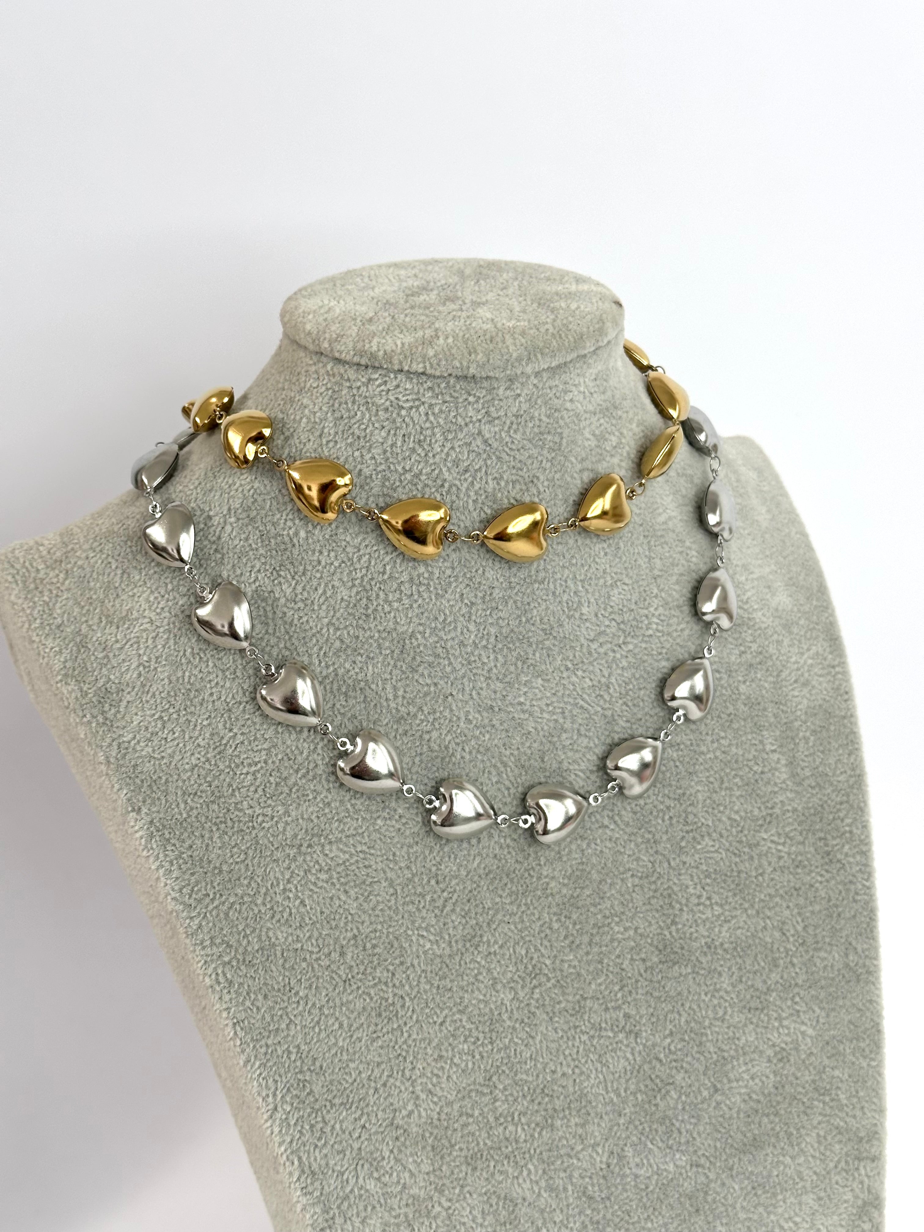 Maxi Collana girocollo cuori bold