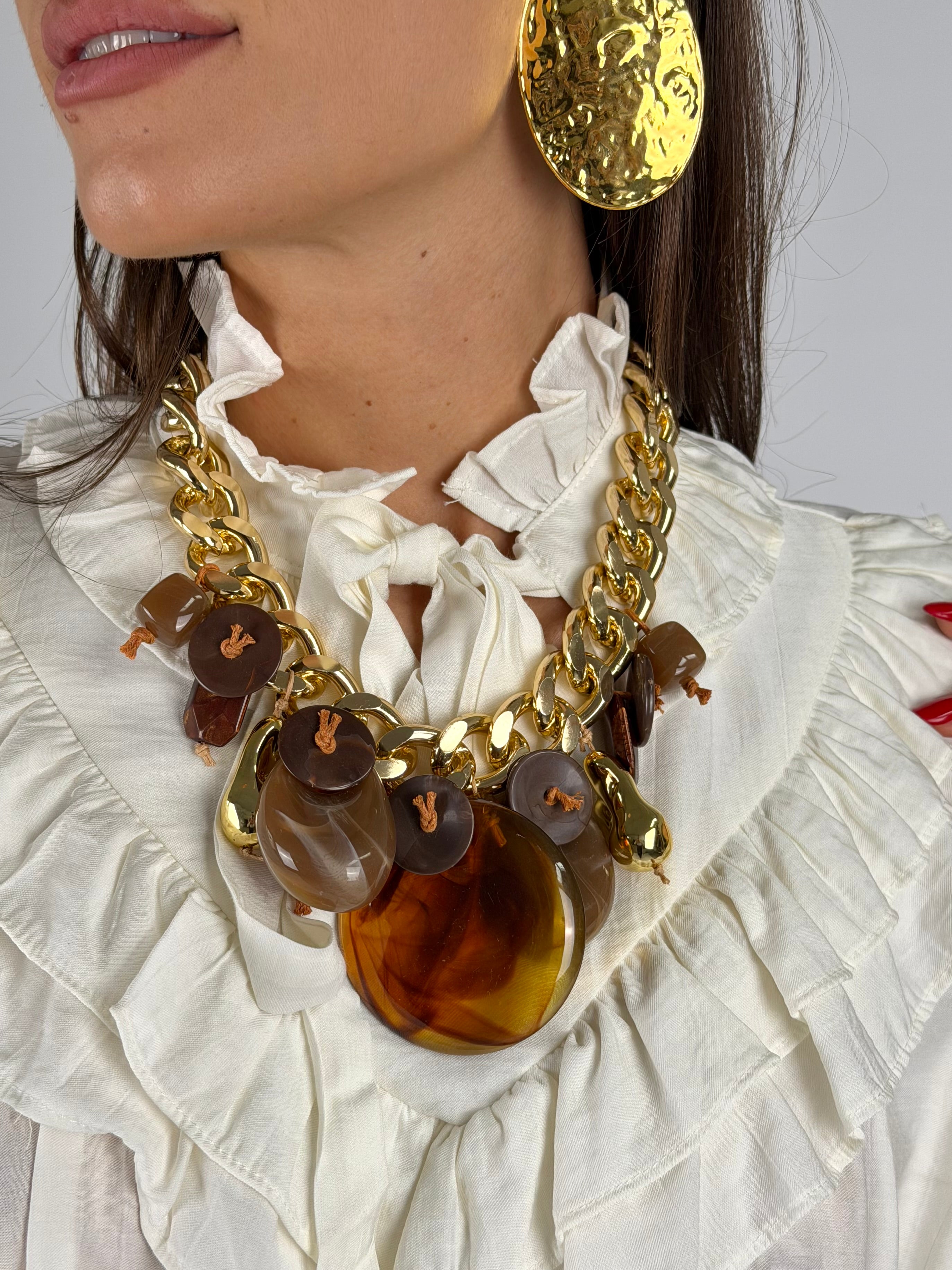 Collana pietra marmorizzata