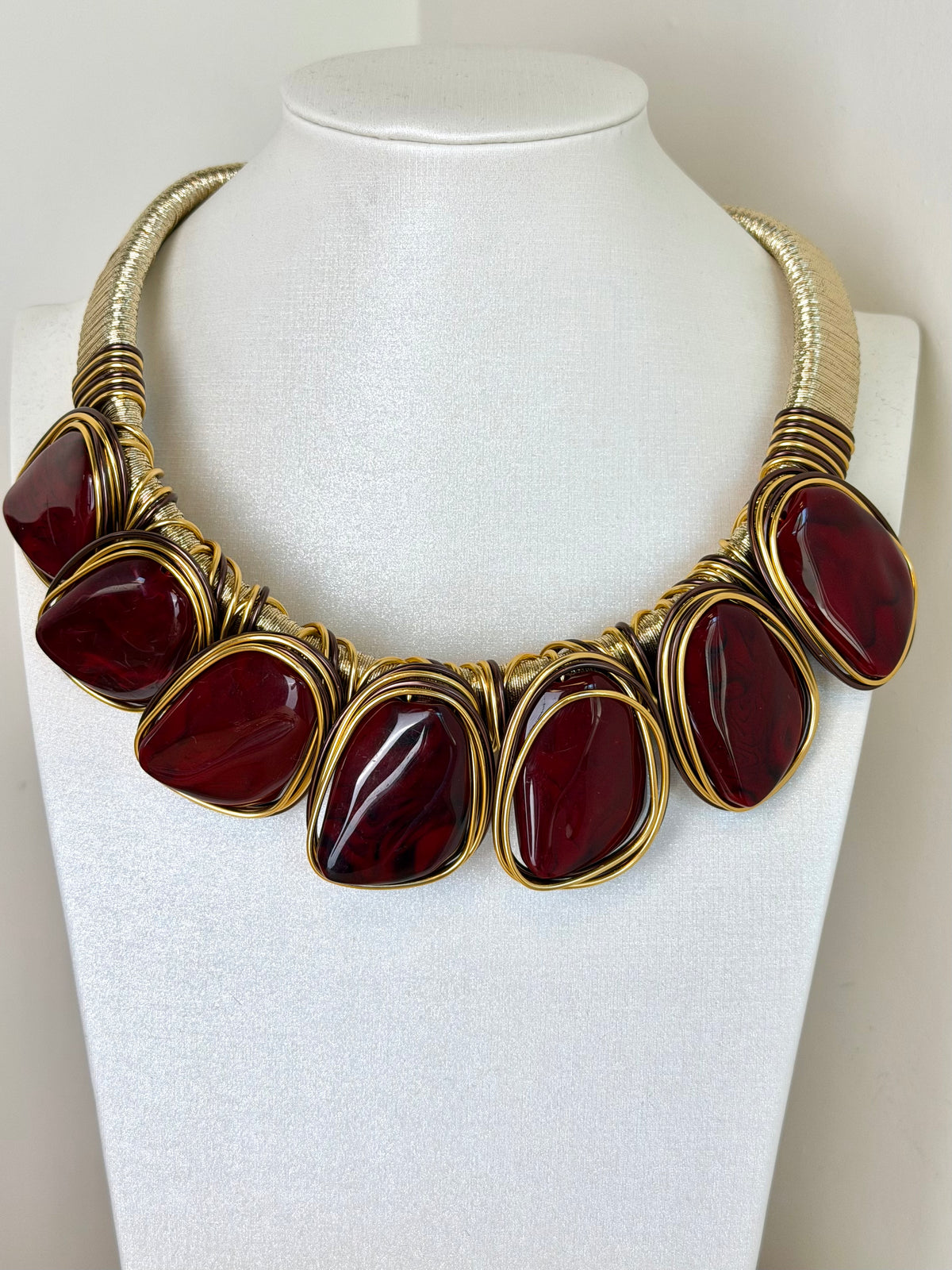 Collana maxi pietre - collezione Borgogna