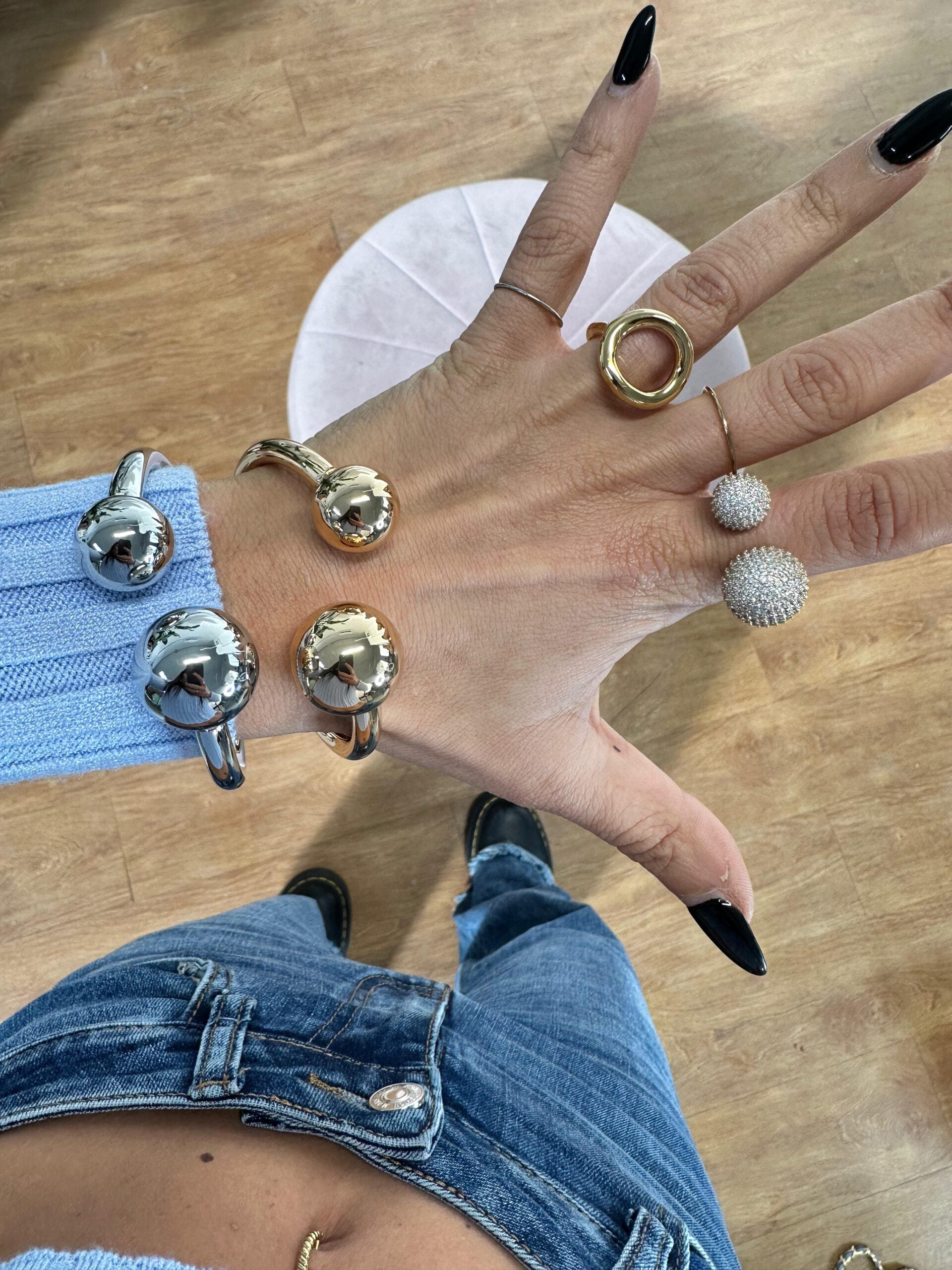 Bracciale rigido doppia sfera bold