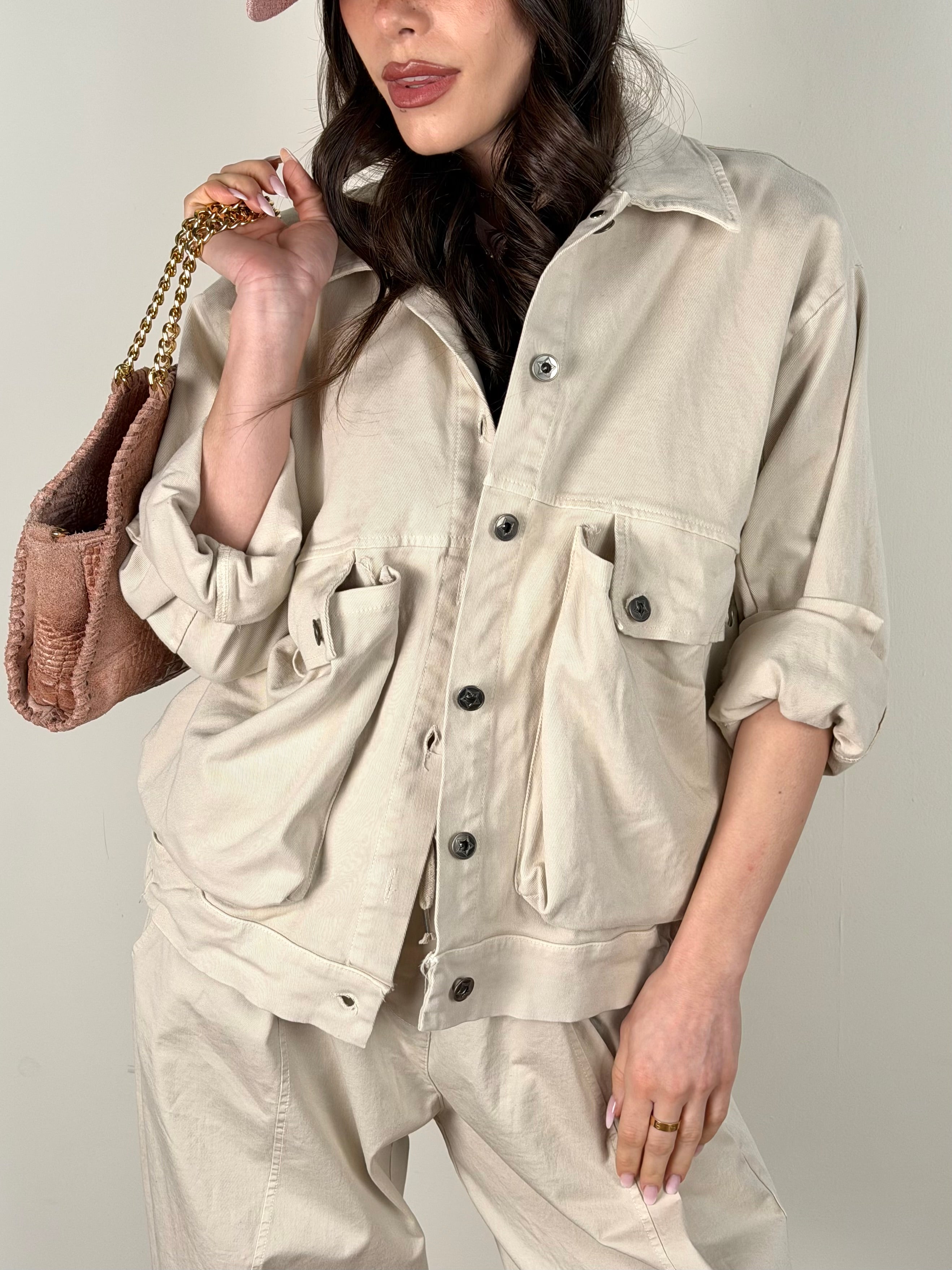 Giubbino jeans Carmen beige