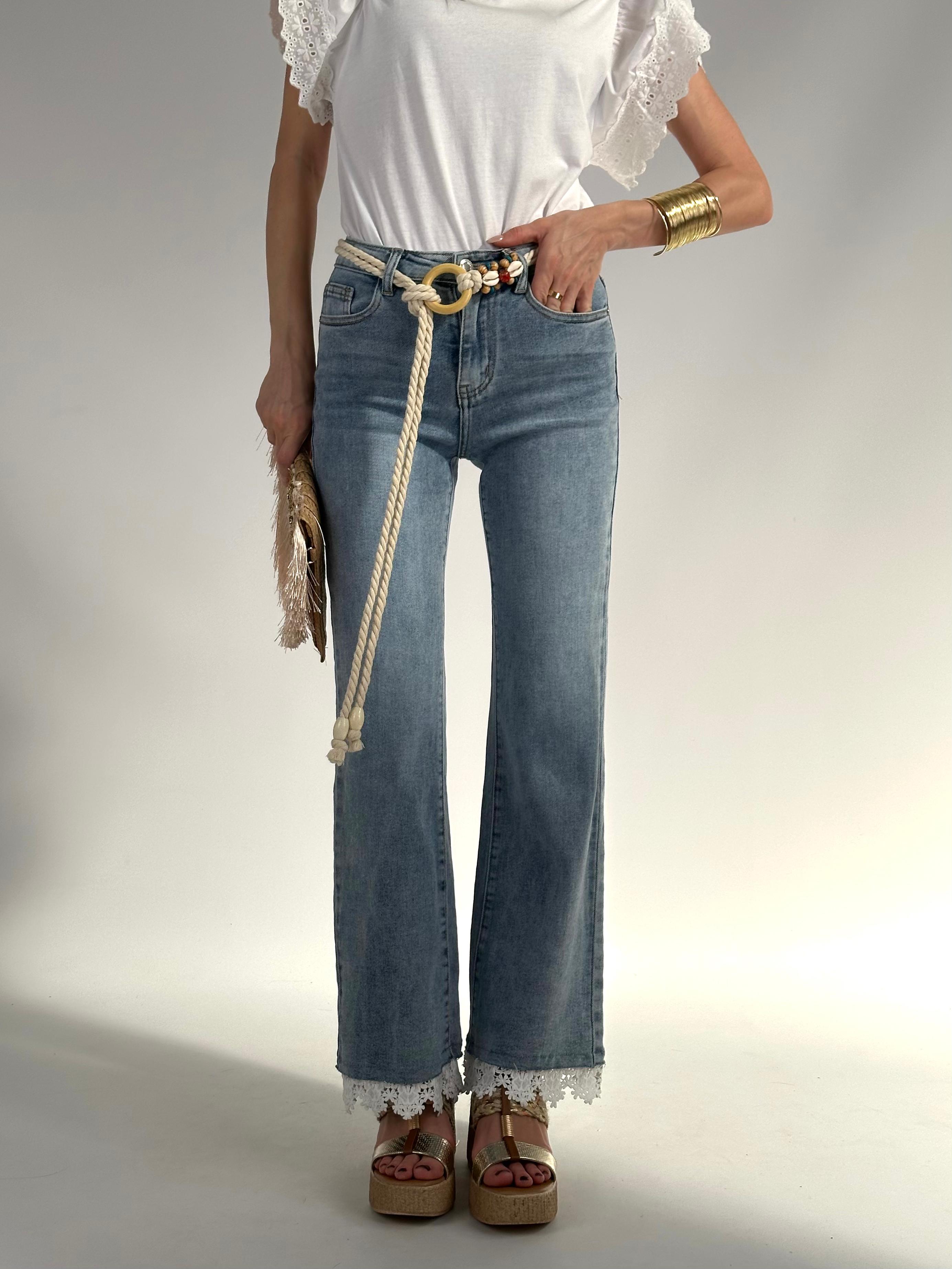 Jeans cintura corda