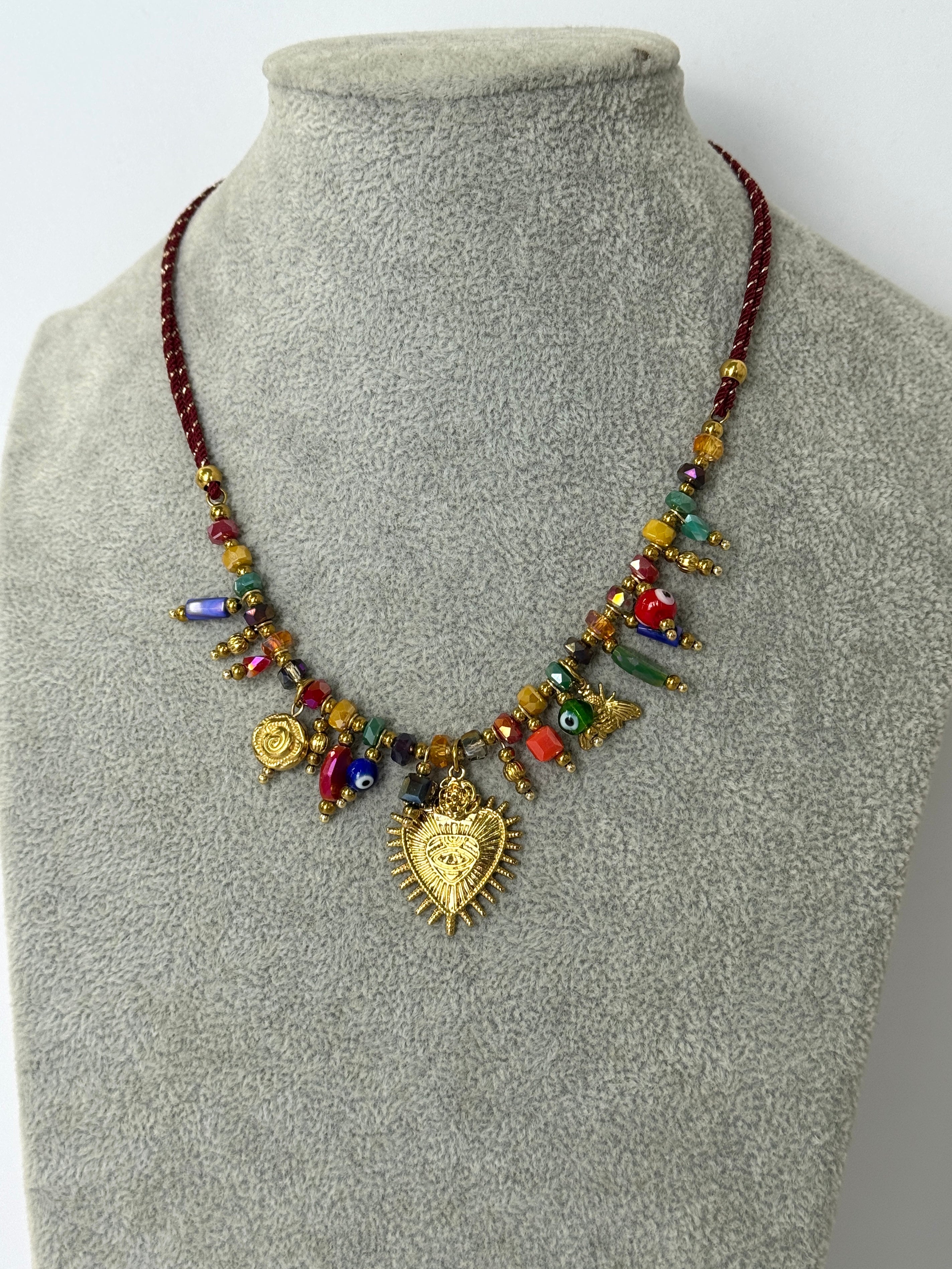 Collana cuore sacro multicolor