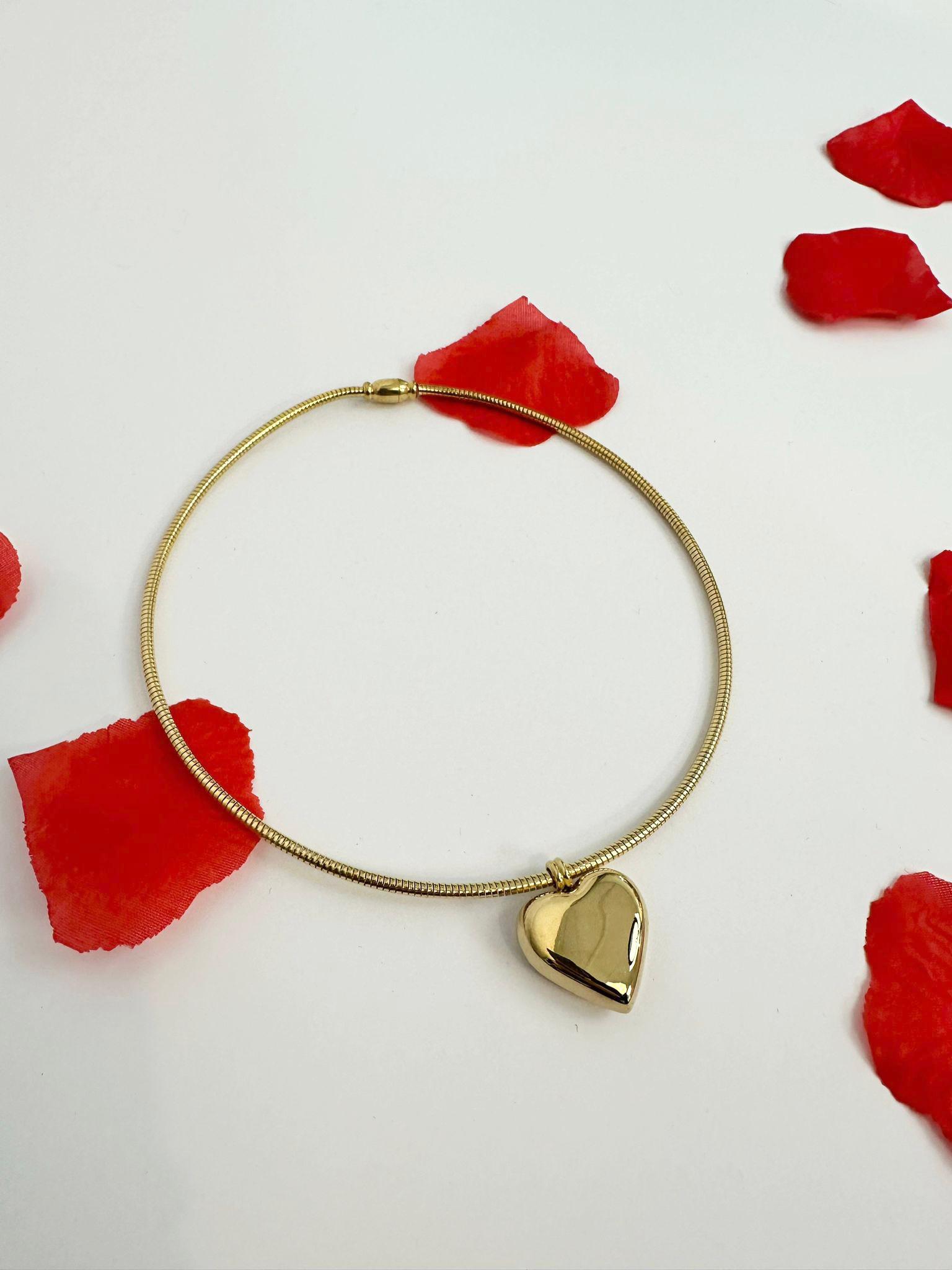 Collana girocollo rigido cuore cupido limited edition