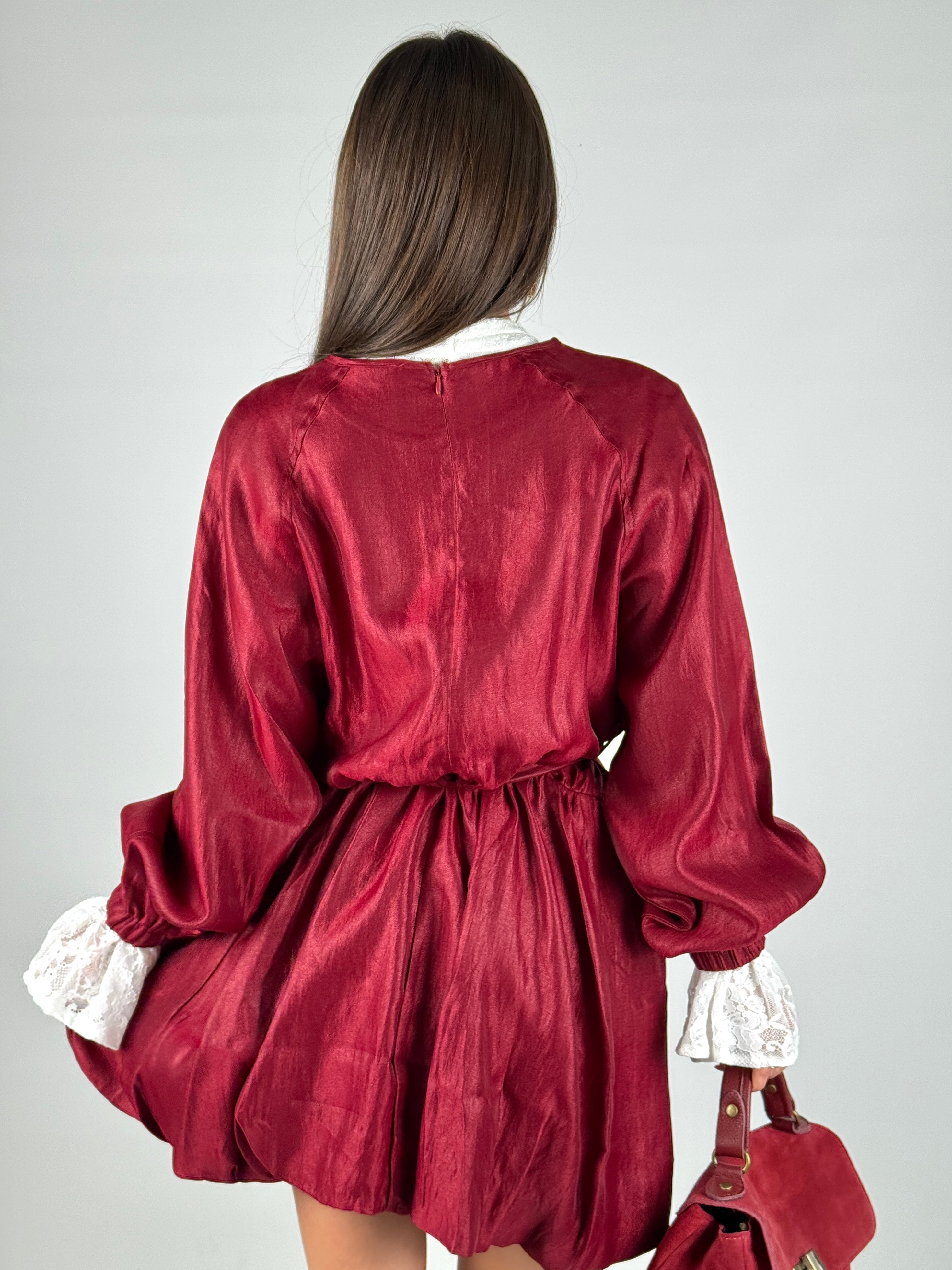 Abito a palloncino bordeaux