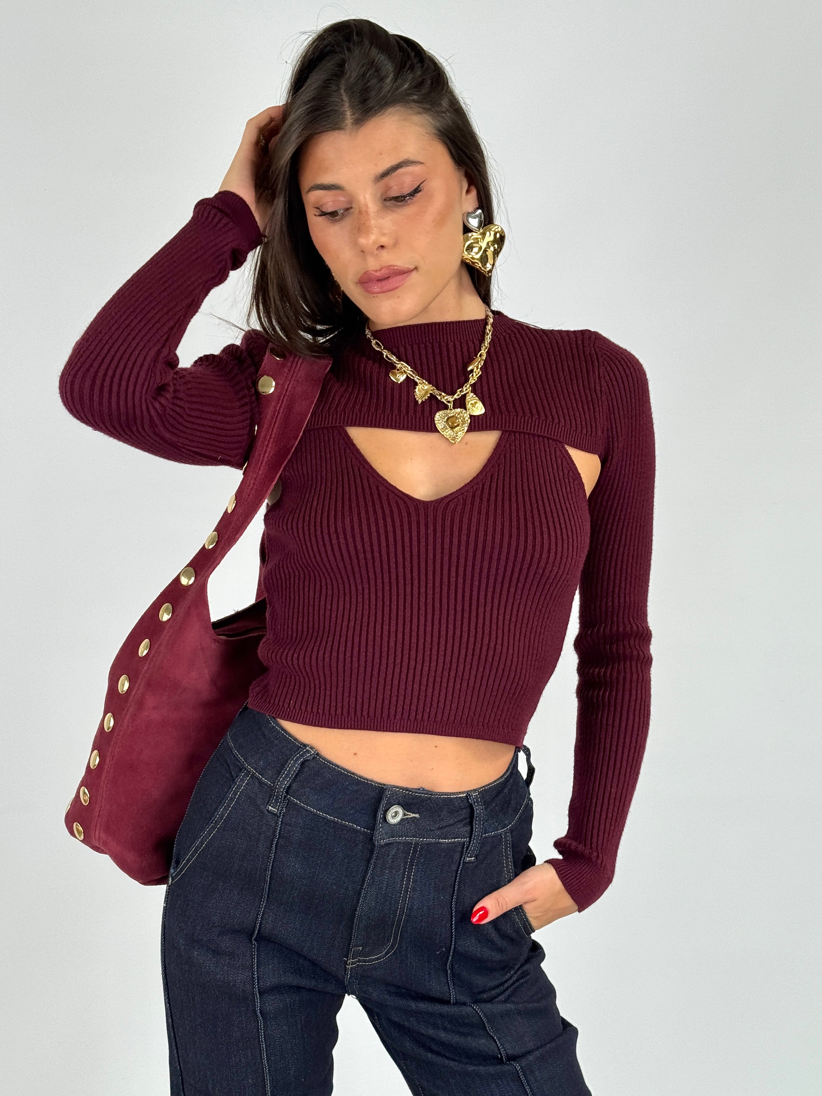 Maglia Gioia bordeaux