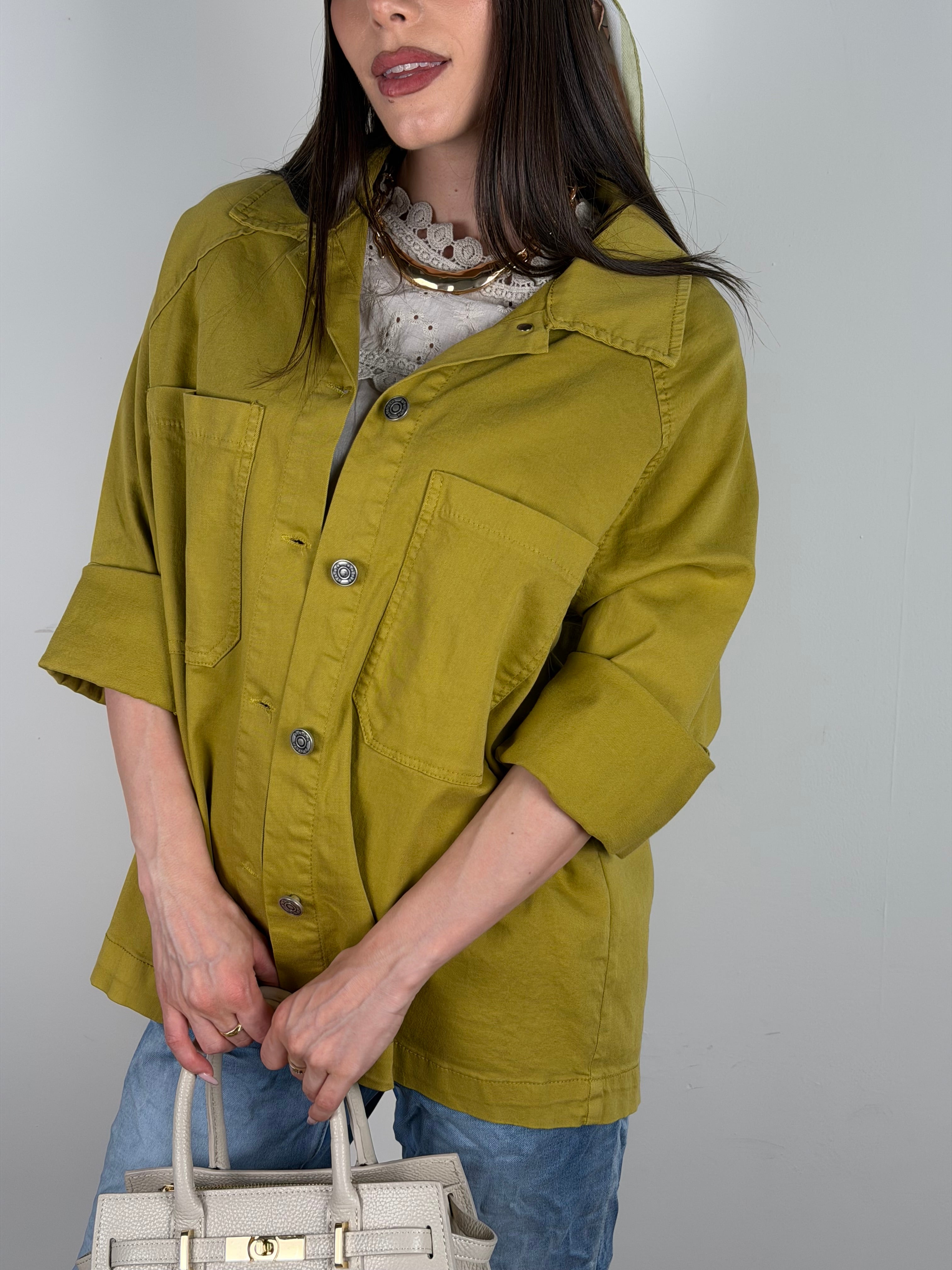 Camicia Eclissi verde acido