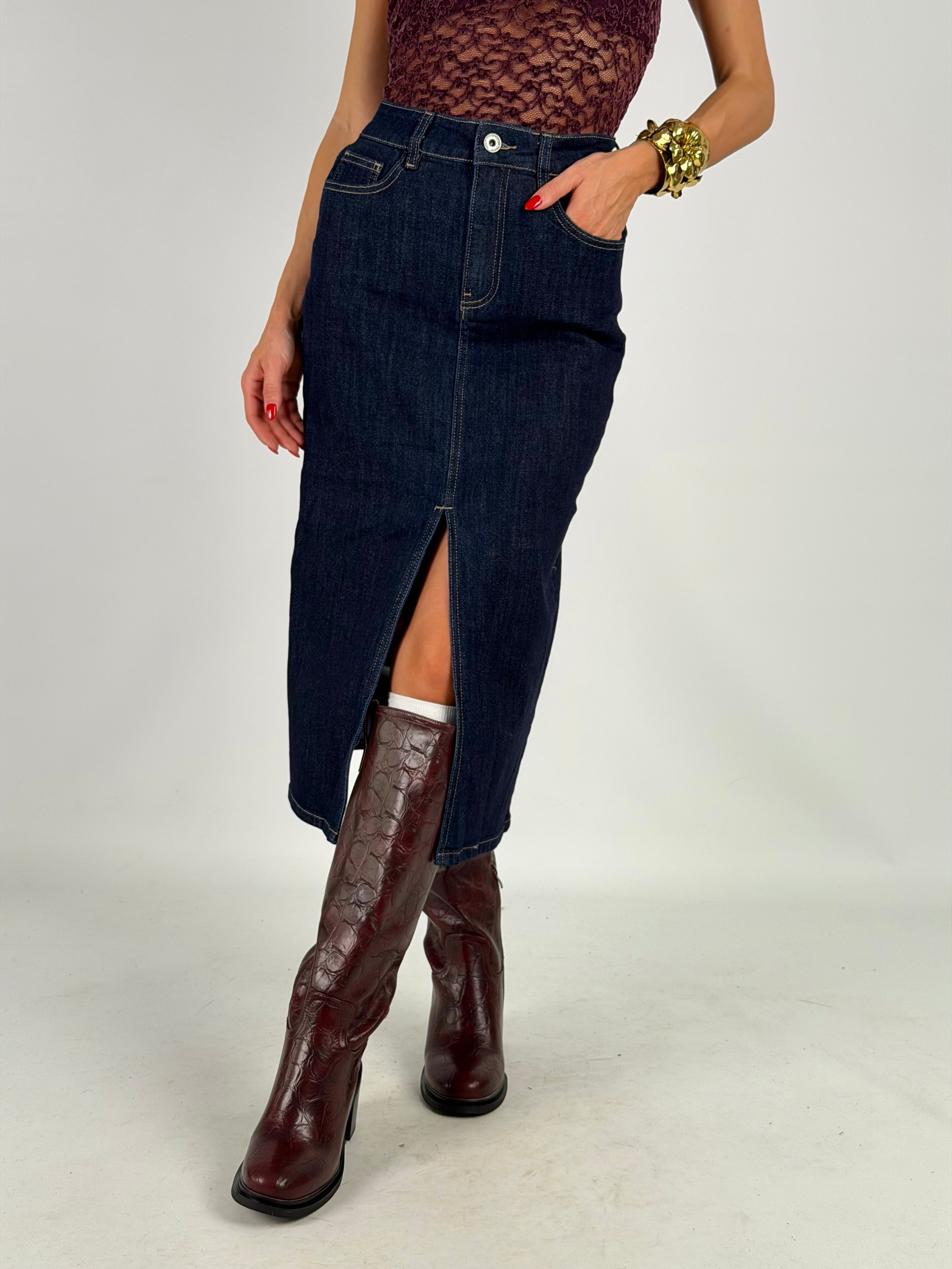 Gonna di jeans spacco Livia