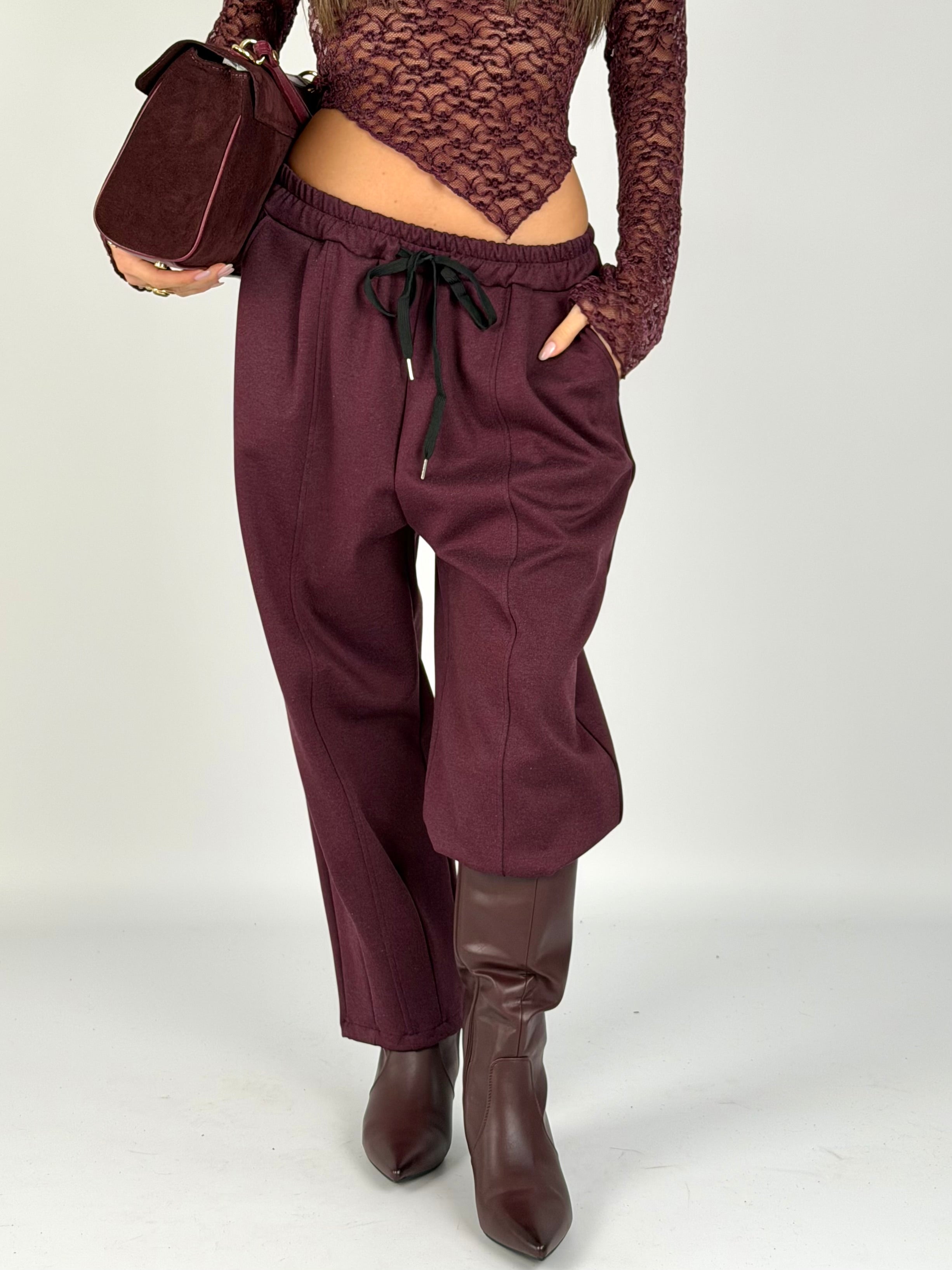 Pantalone Marta bordeaux