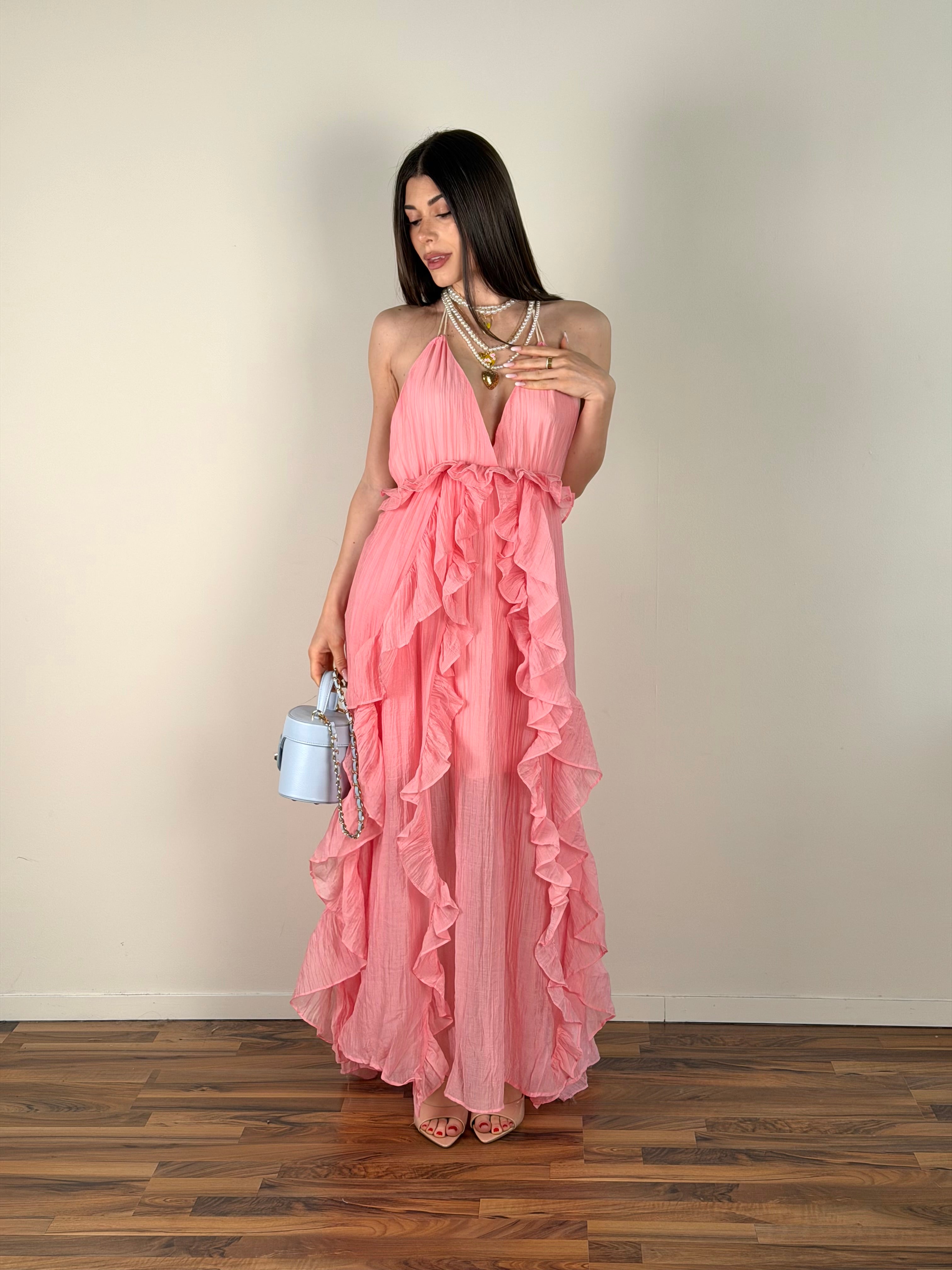 Abito premium Rouches rosa