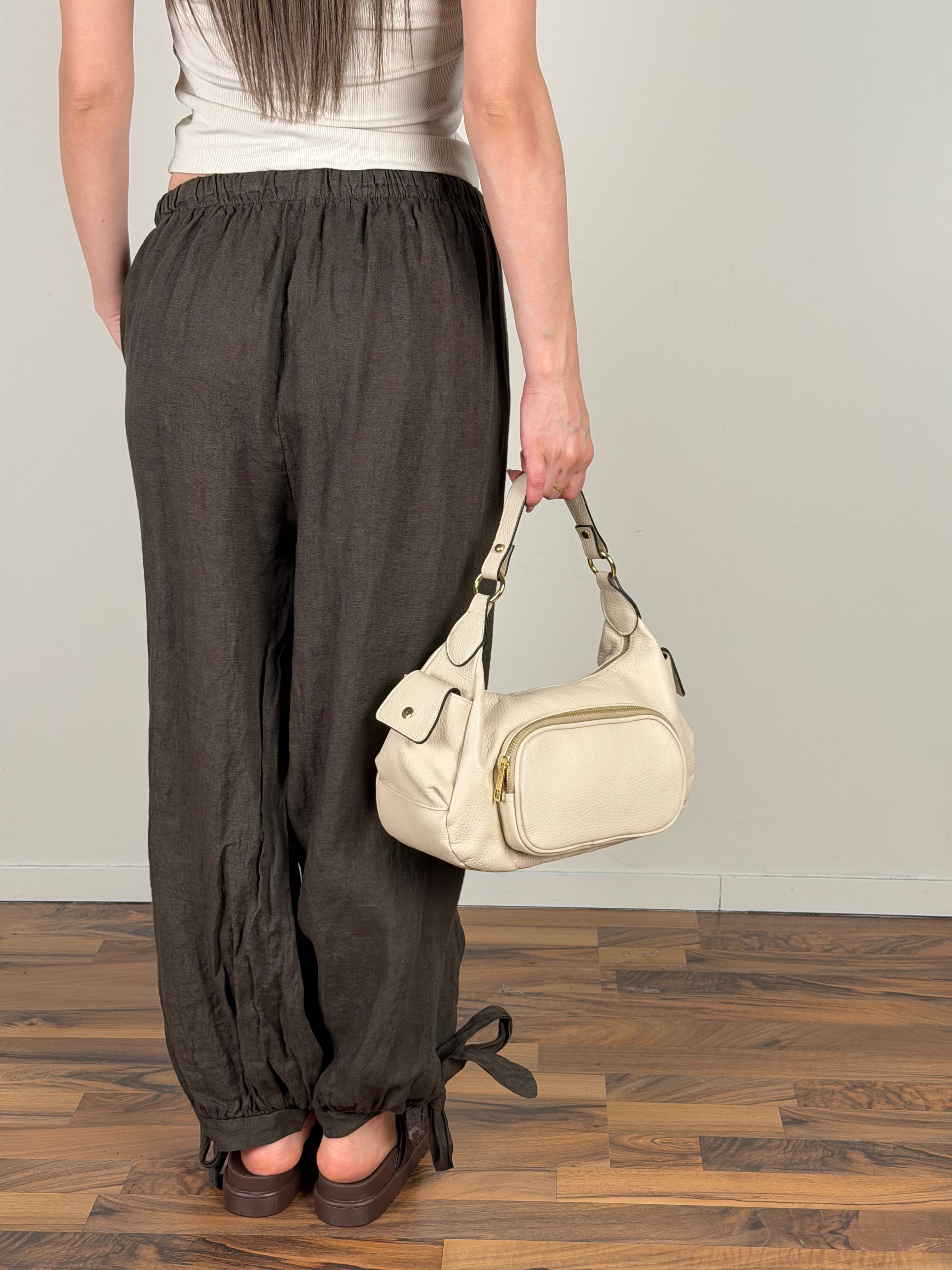 Pantalone Lino Rum moro