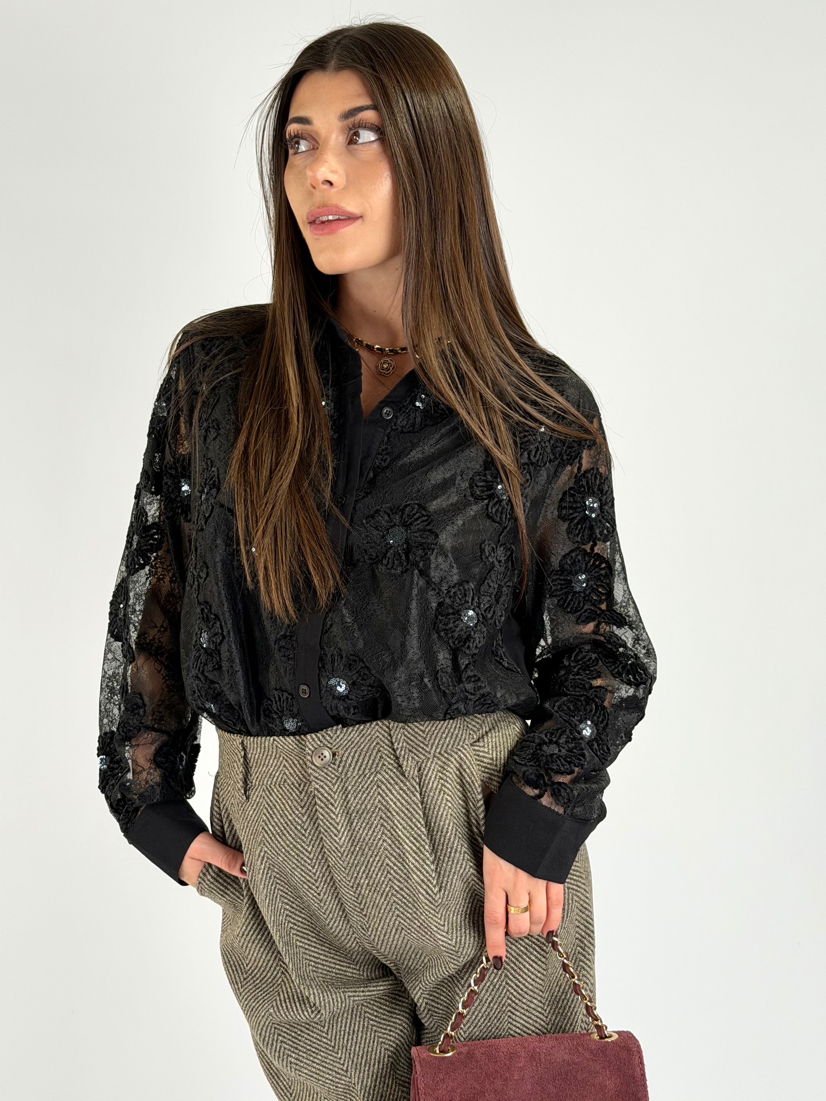 Camicia pizzo Marta nero