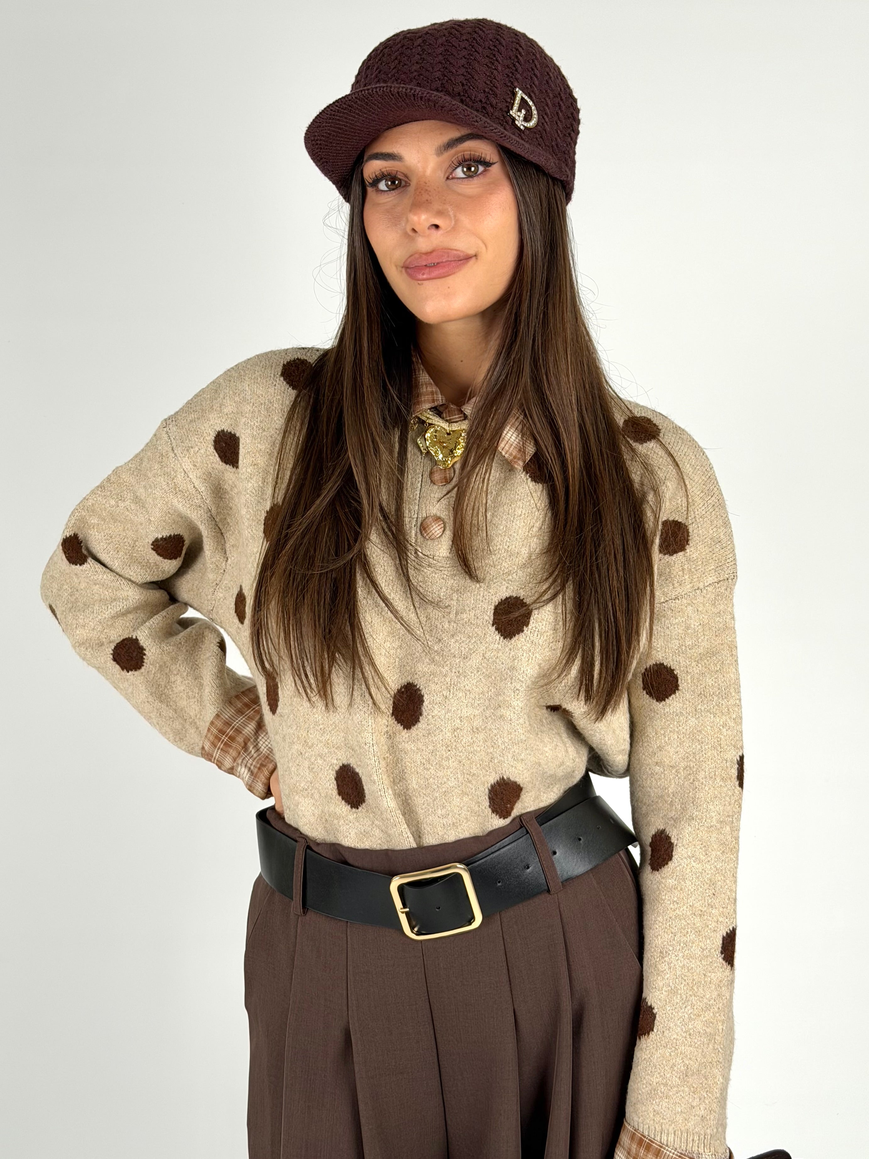 Maglioncino pois beige