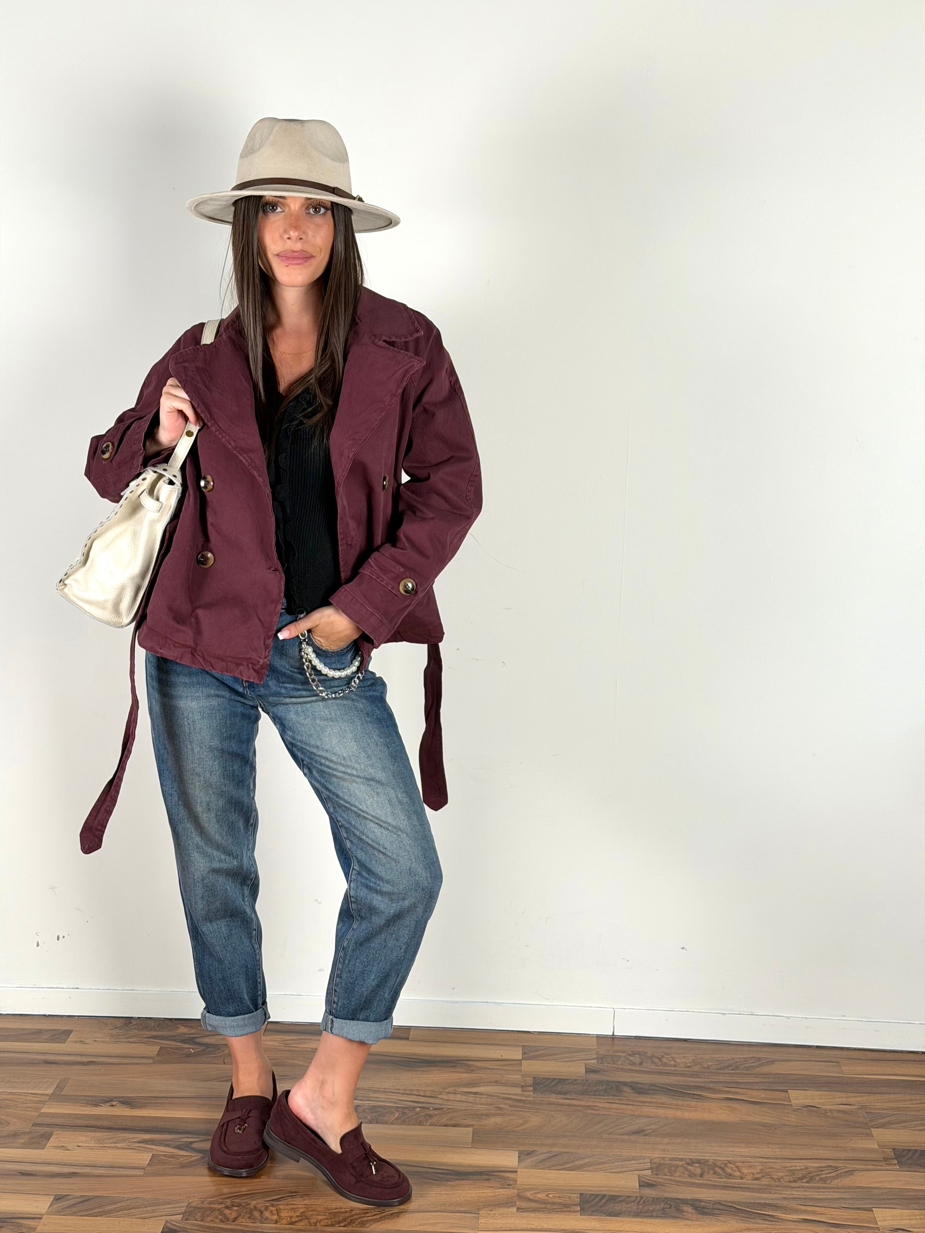 Trench Marlon bordeaux