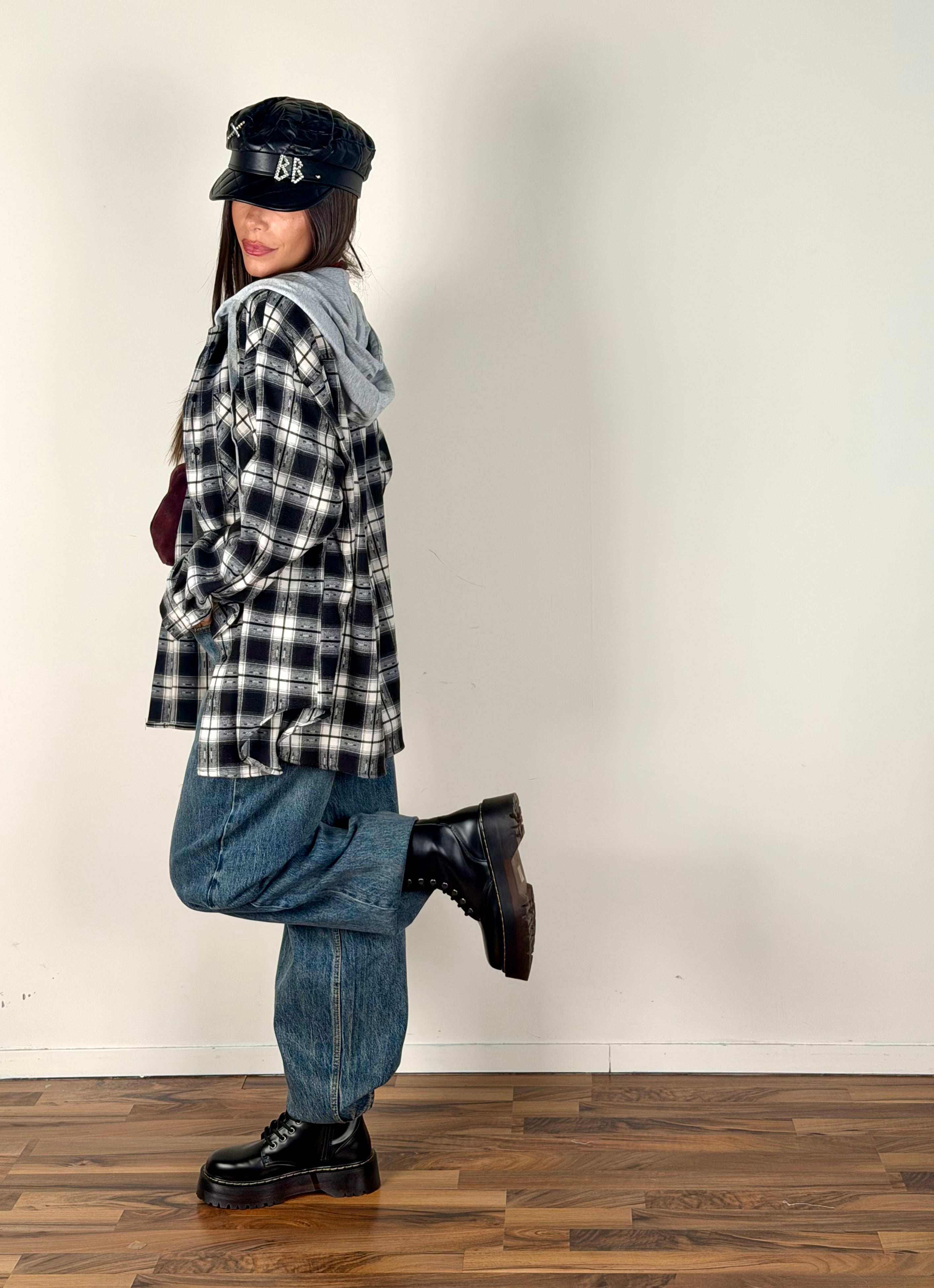 Camicia Check Street nero