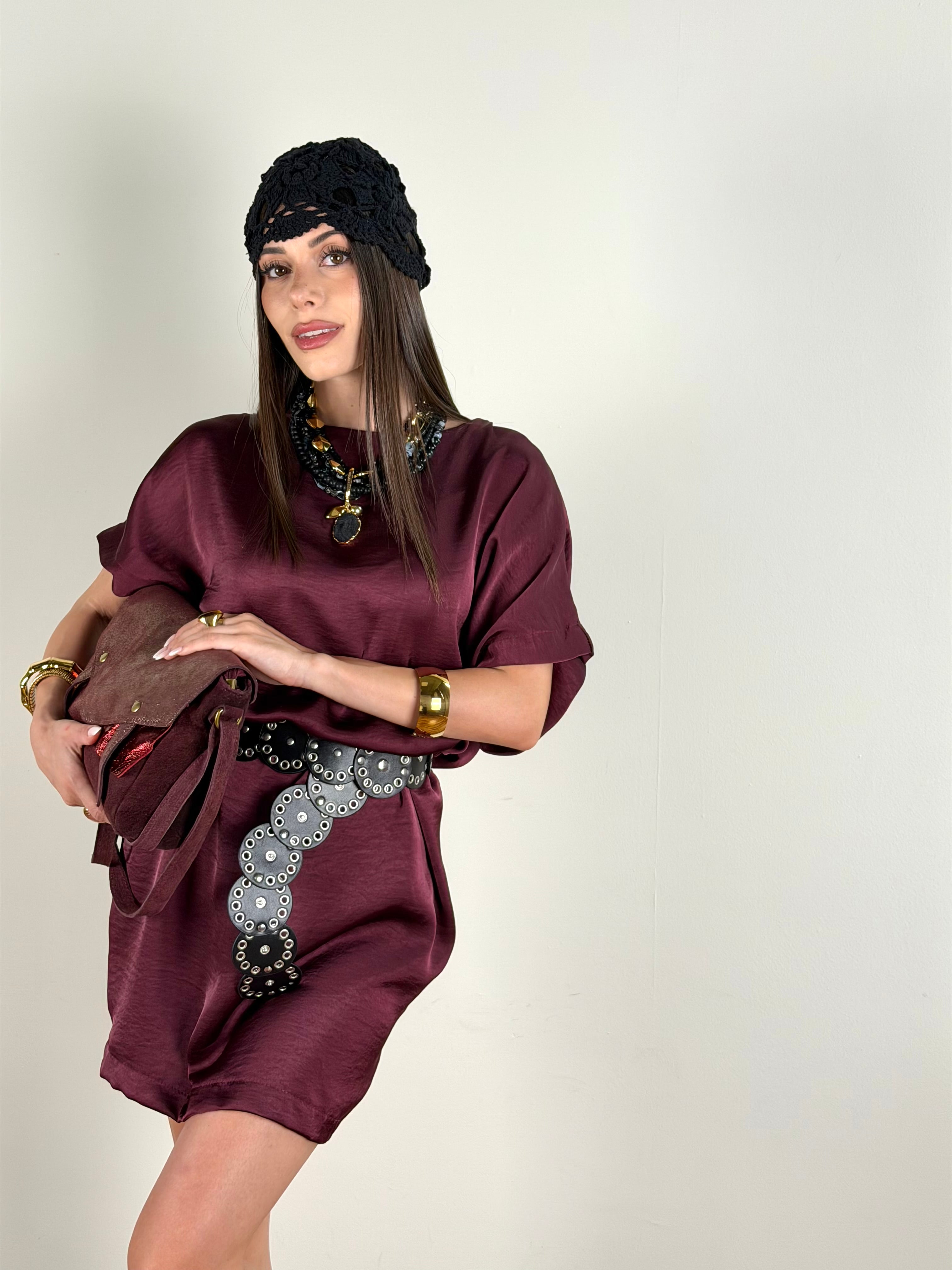 Abito Sasha + cintura bordeaux
