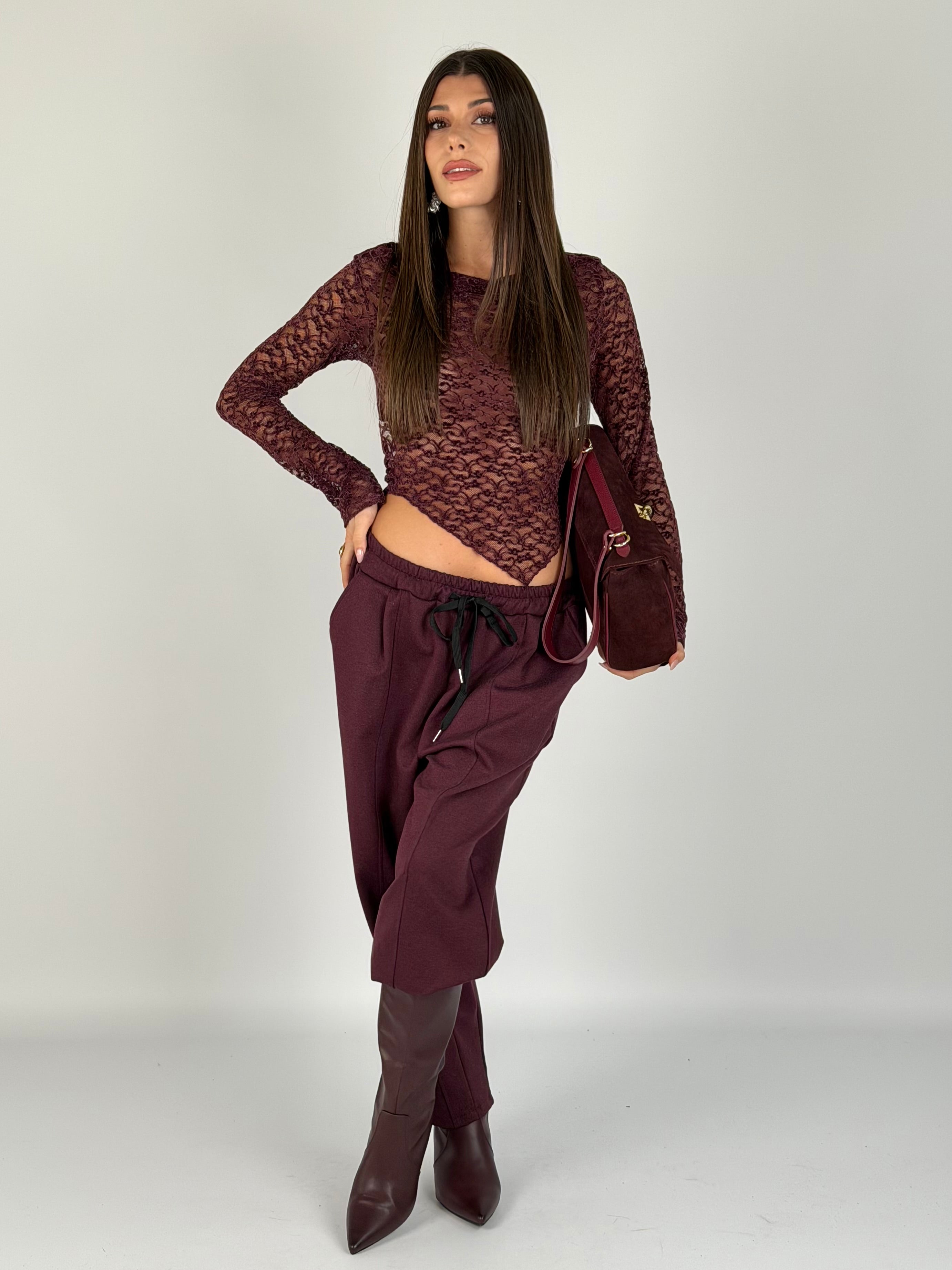 Pantalone Marta bordeaux