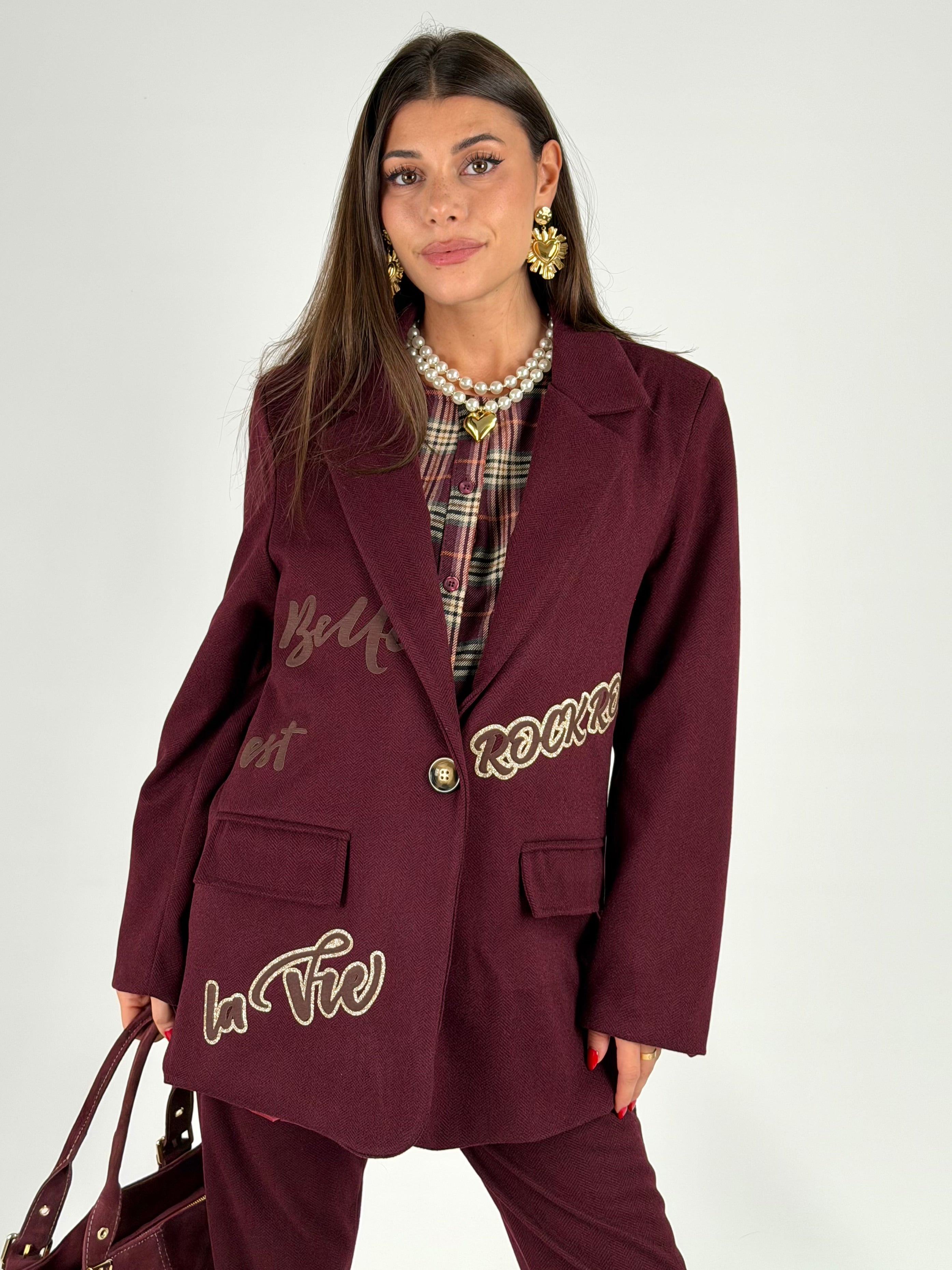 Giacca completo sciala boucle bordeaux