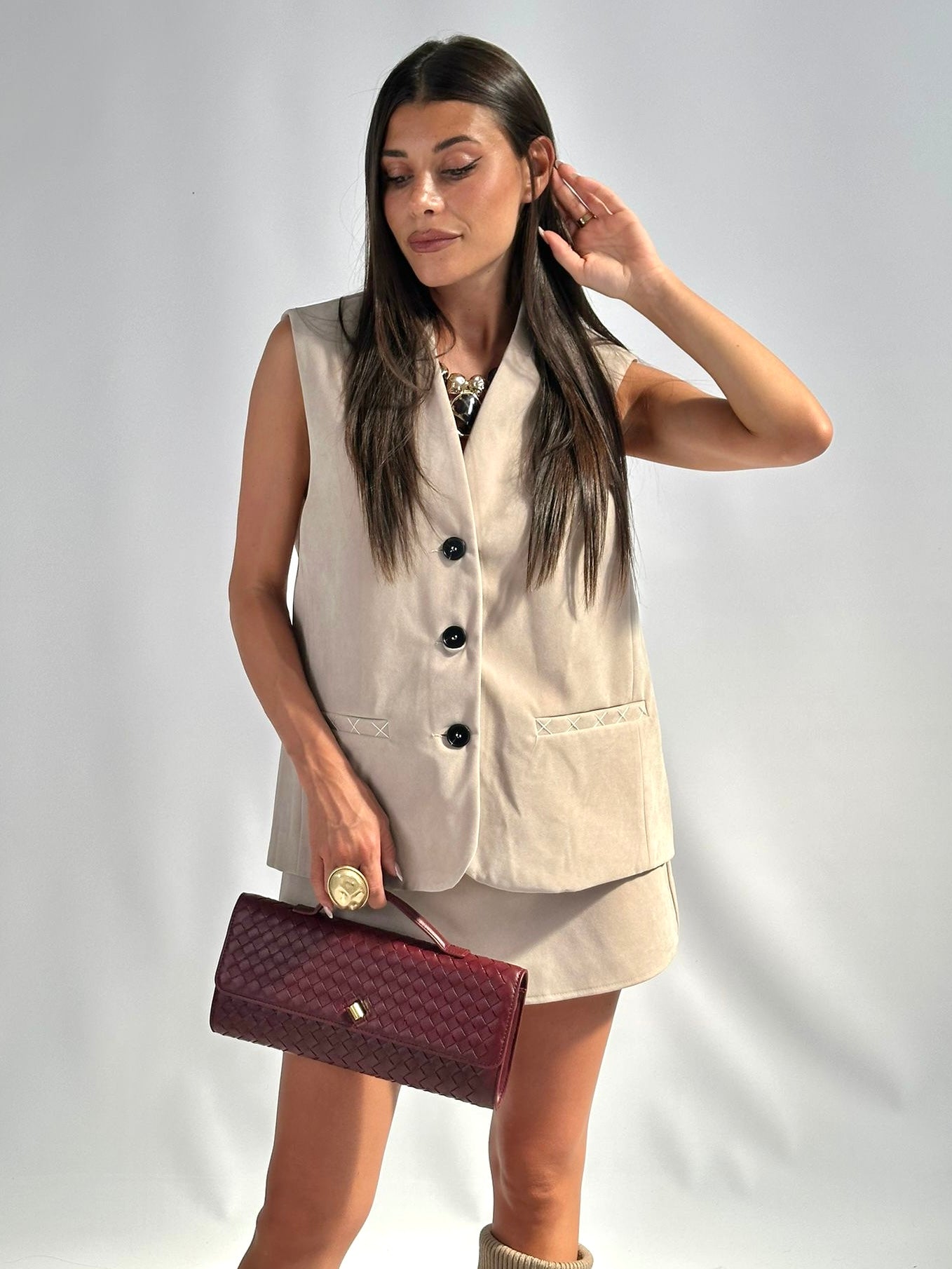 Gilet completo Dubai beige