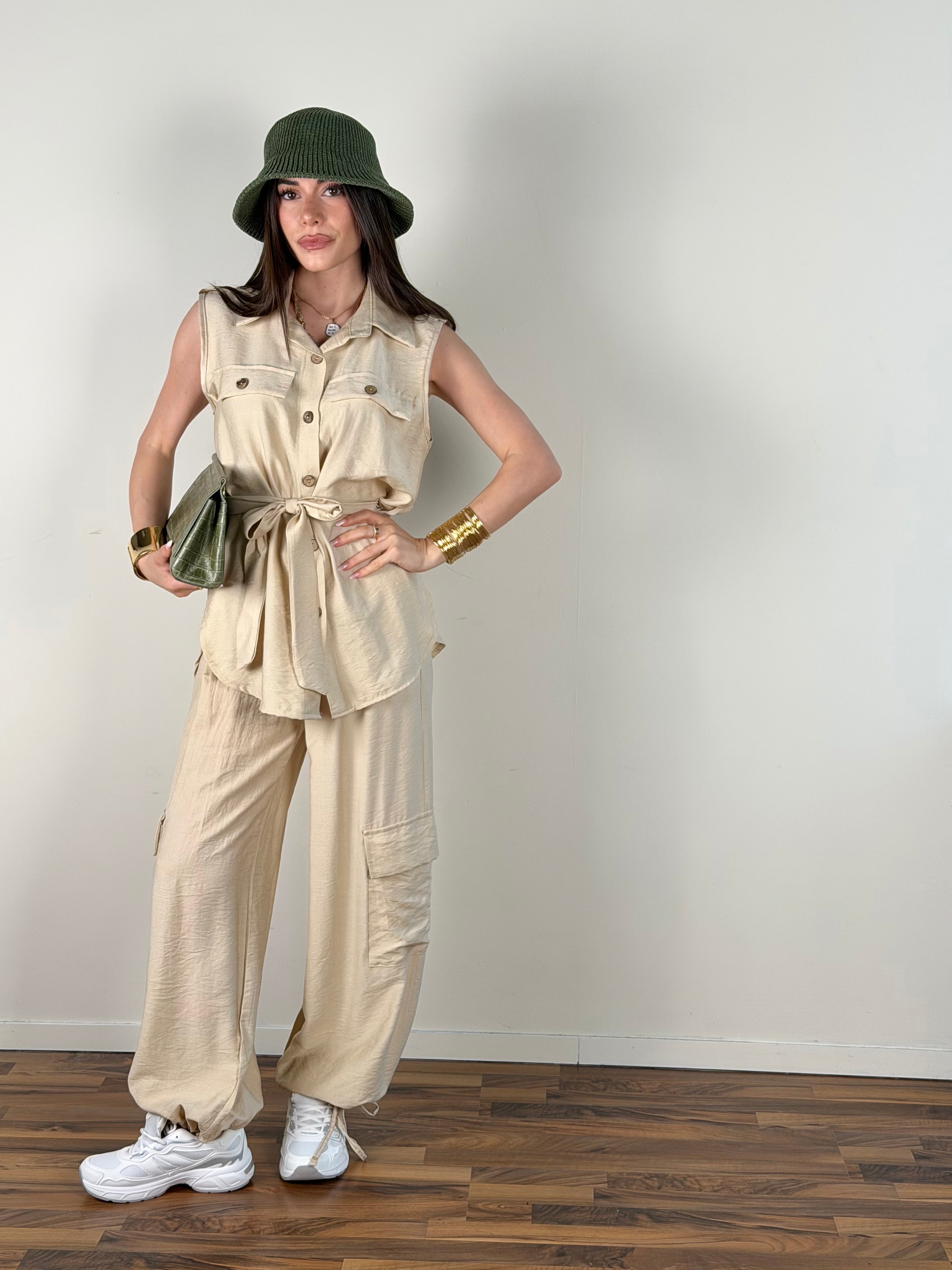 Smanicato Gilet twist beige