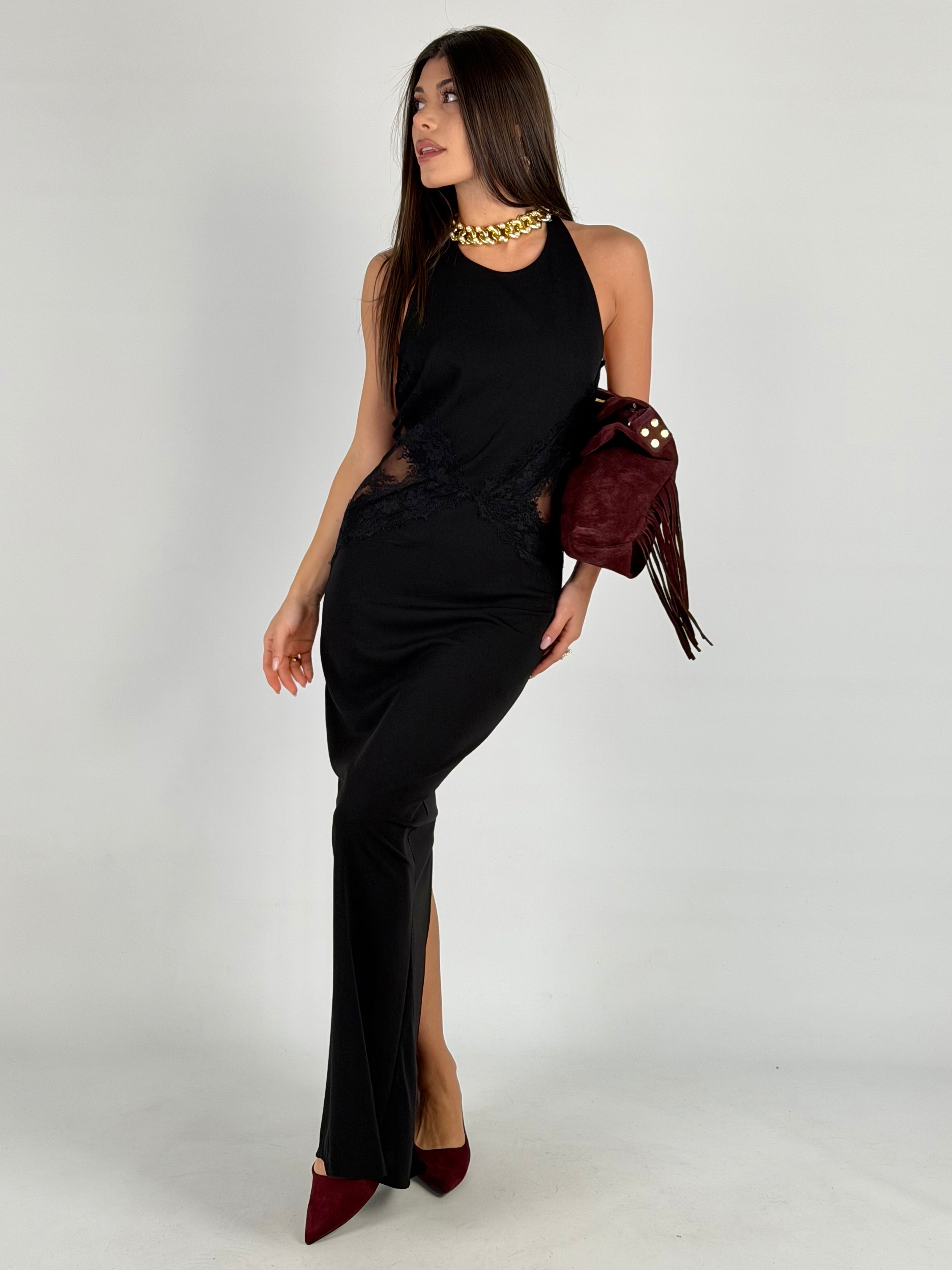 Abito pizzo Amira nero