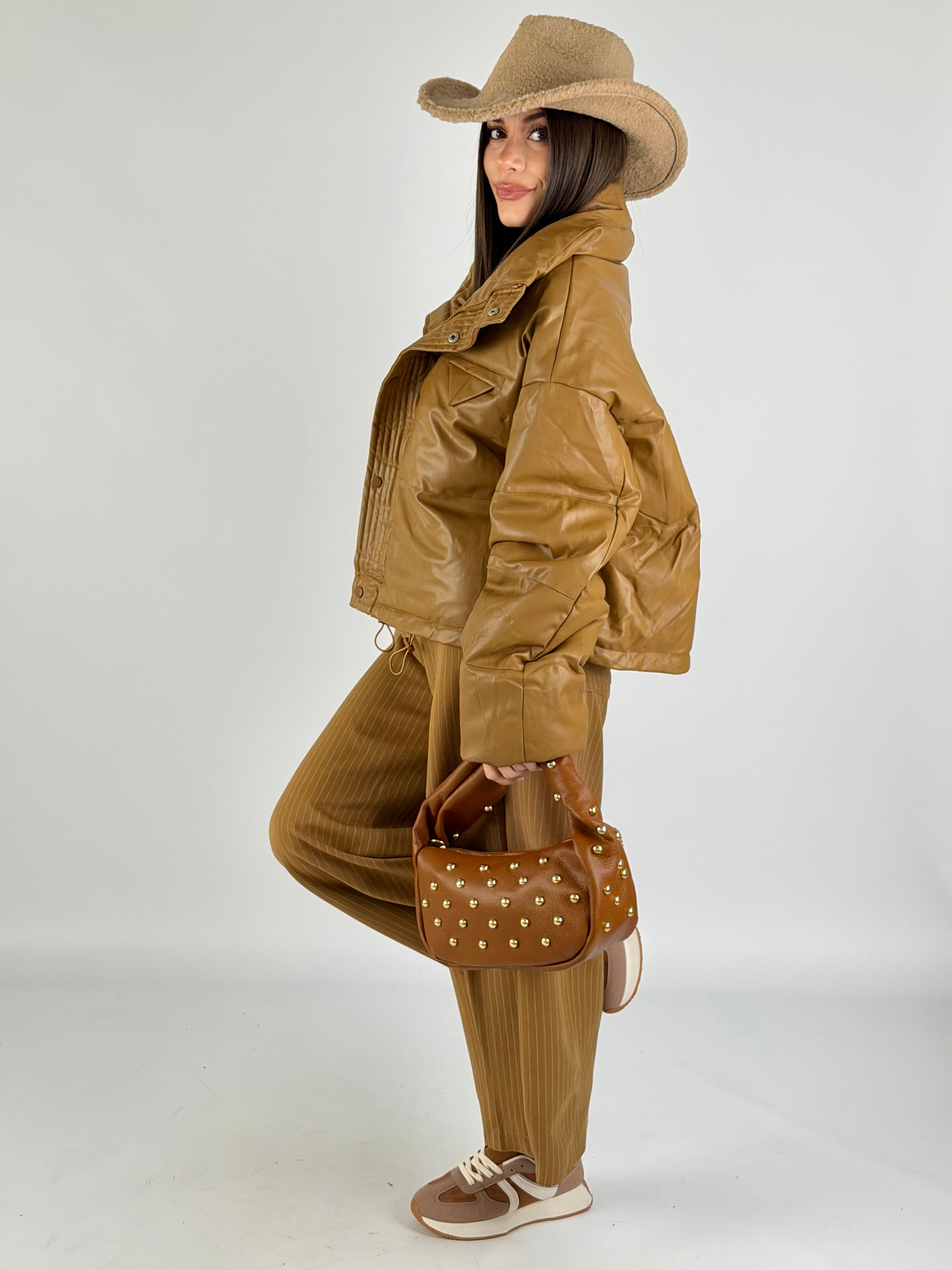 Piumino Iris tabacco