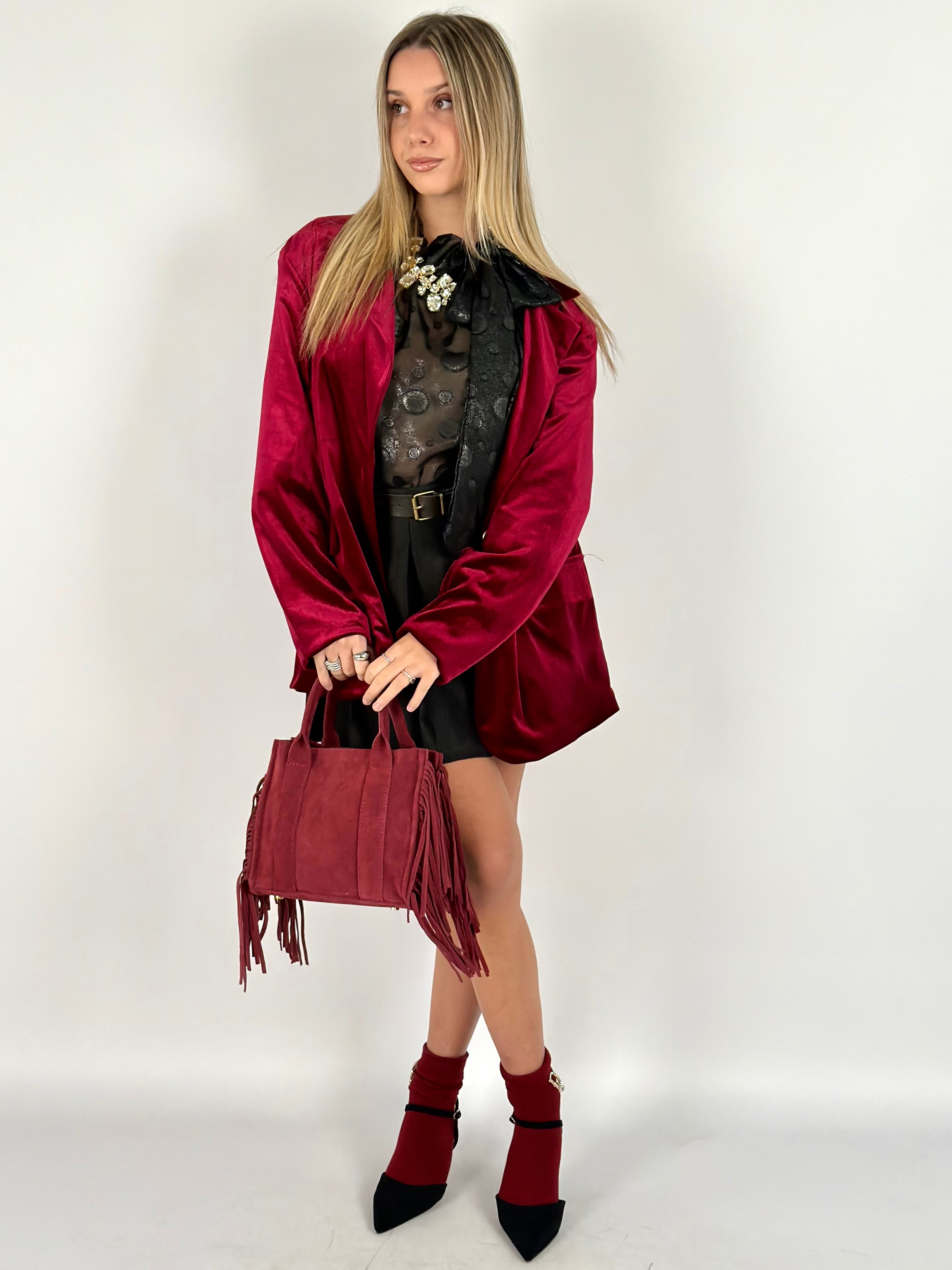 Giacca velluto rossa