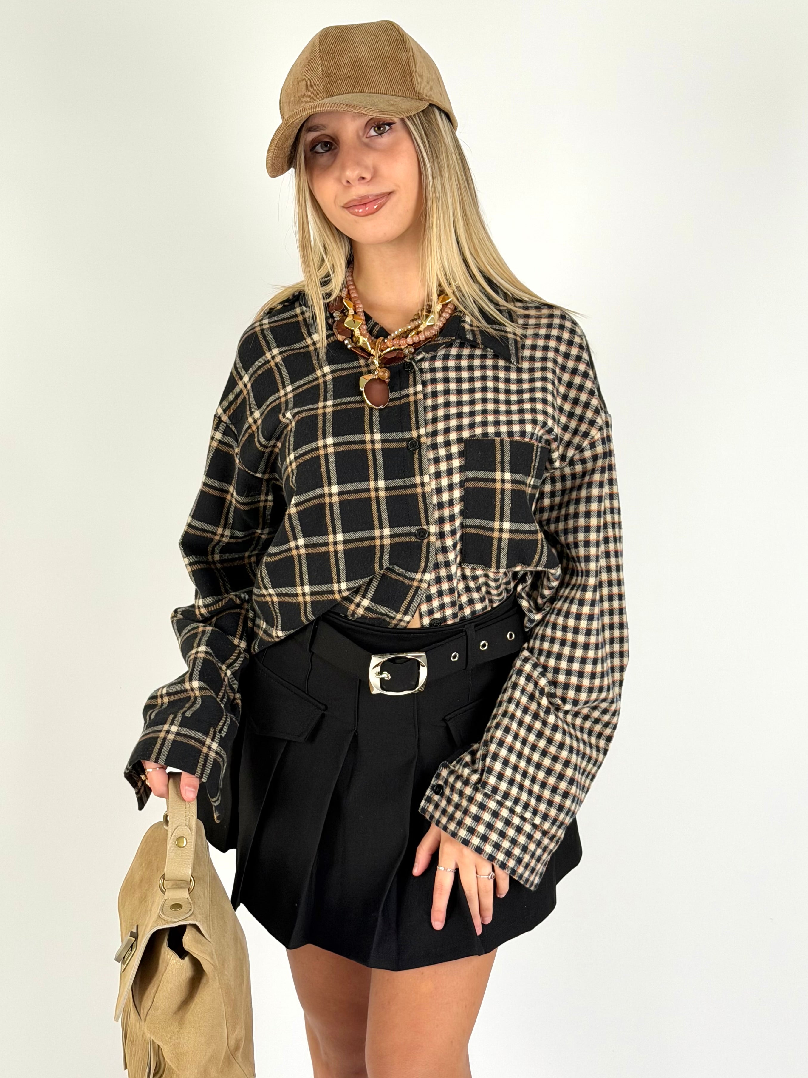 Camicia check Alessia nera