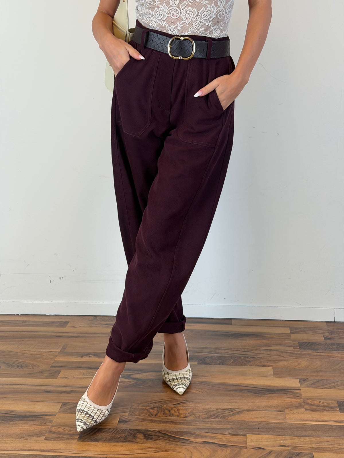 Pantalone Kate bordeaux