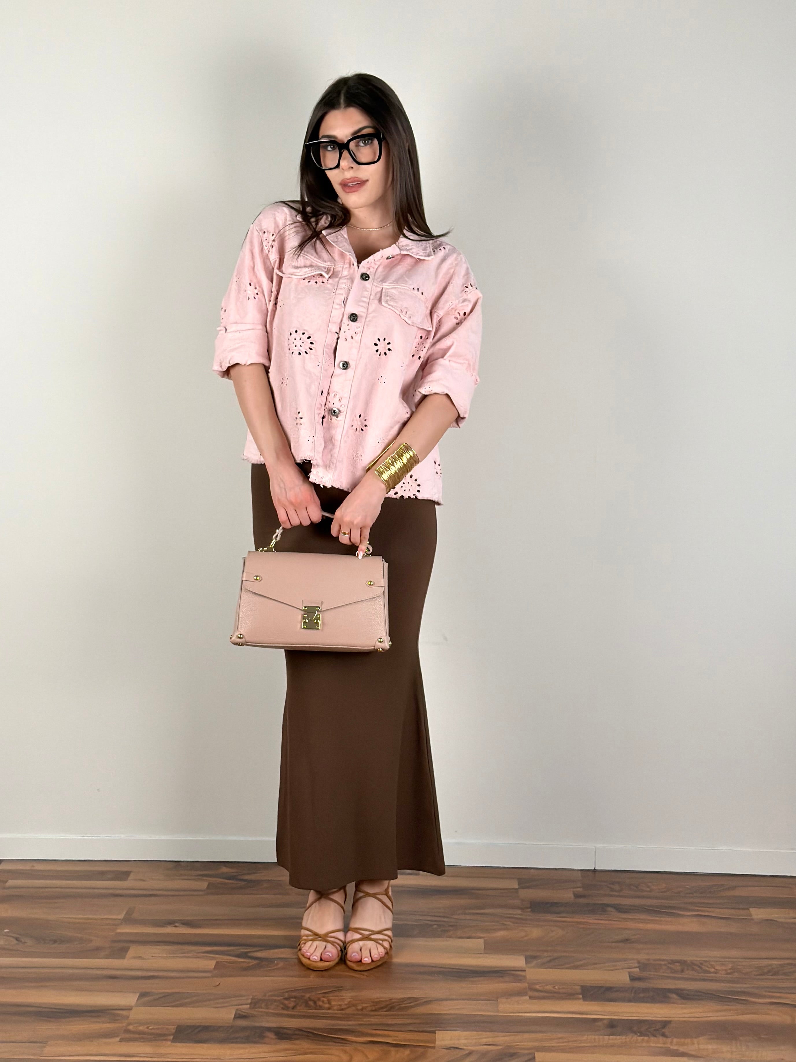 Giubbino jeans Carly rosa