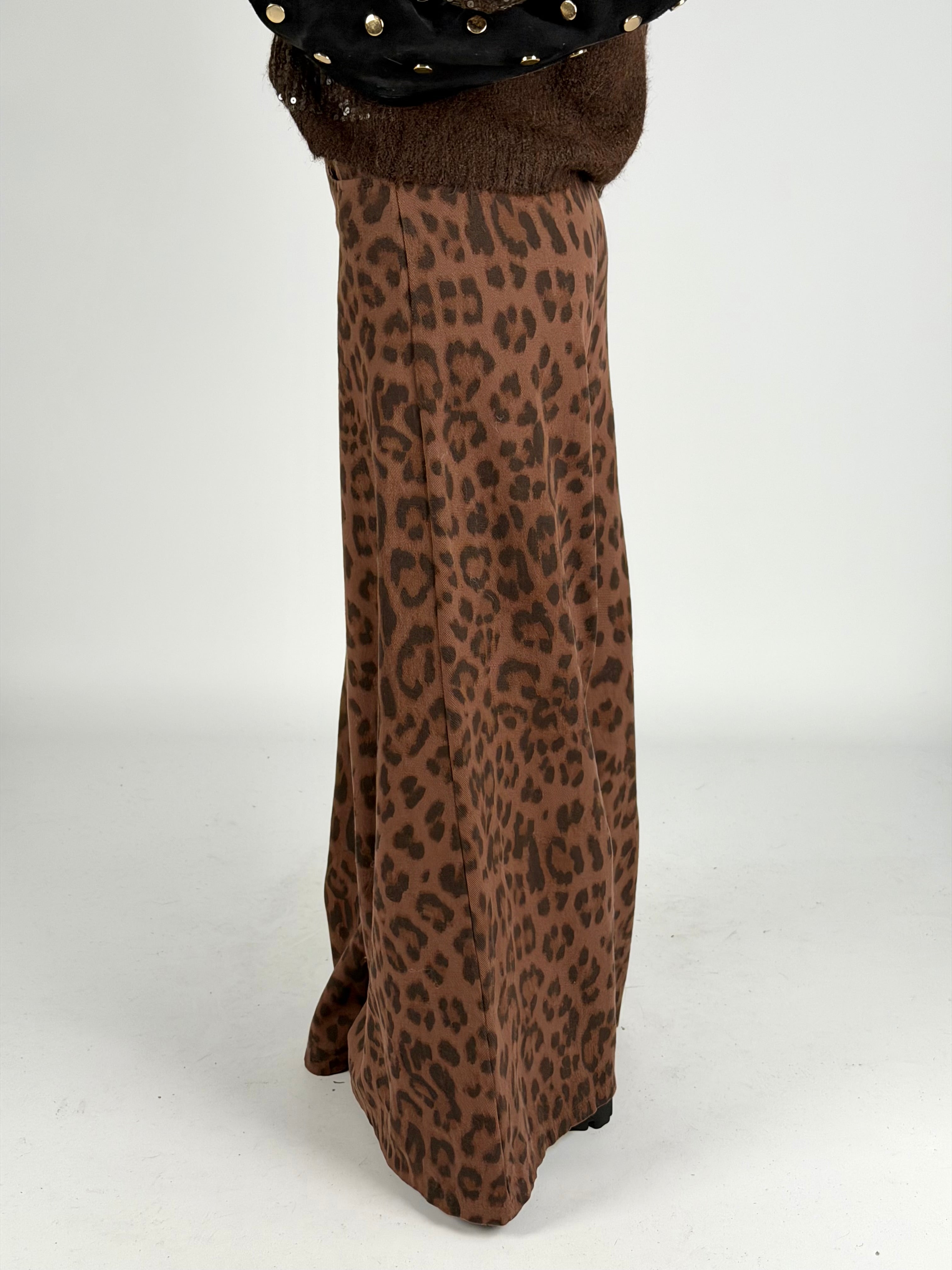 Pantalone animalier palazzo moro