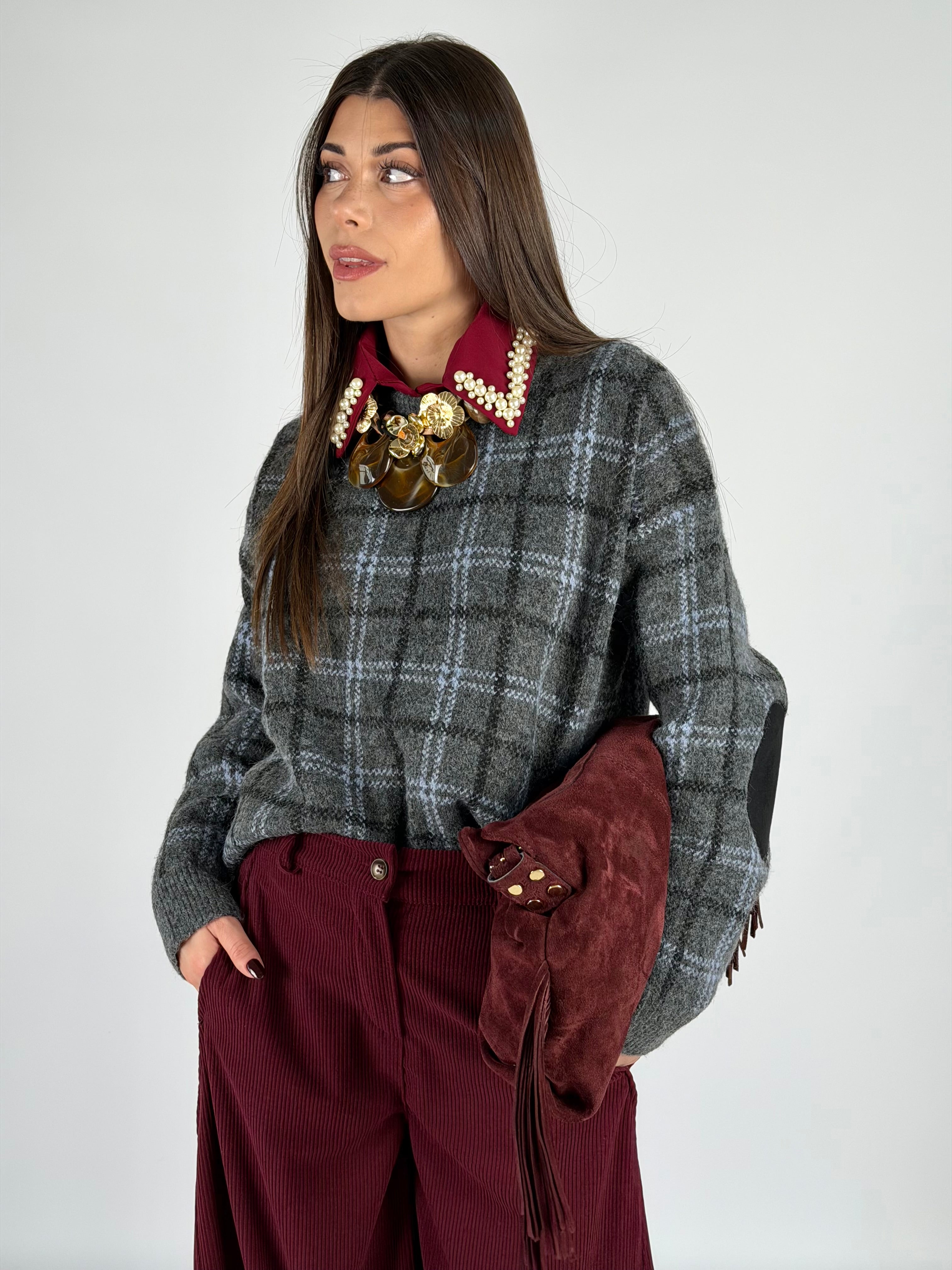 Maglia Selene check grigio