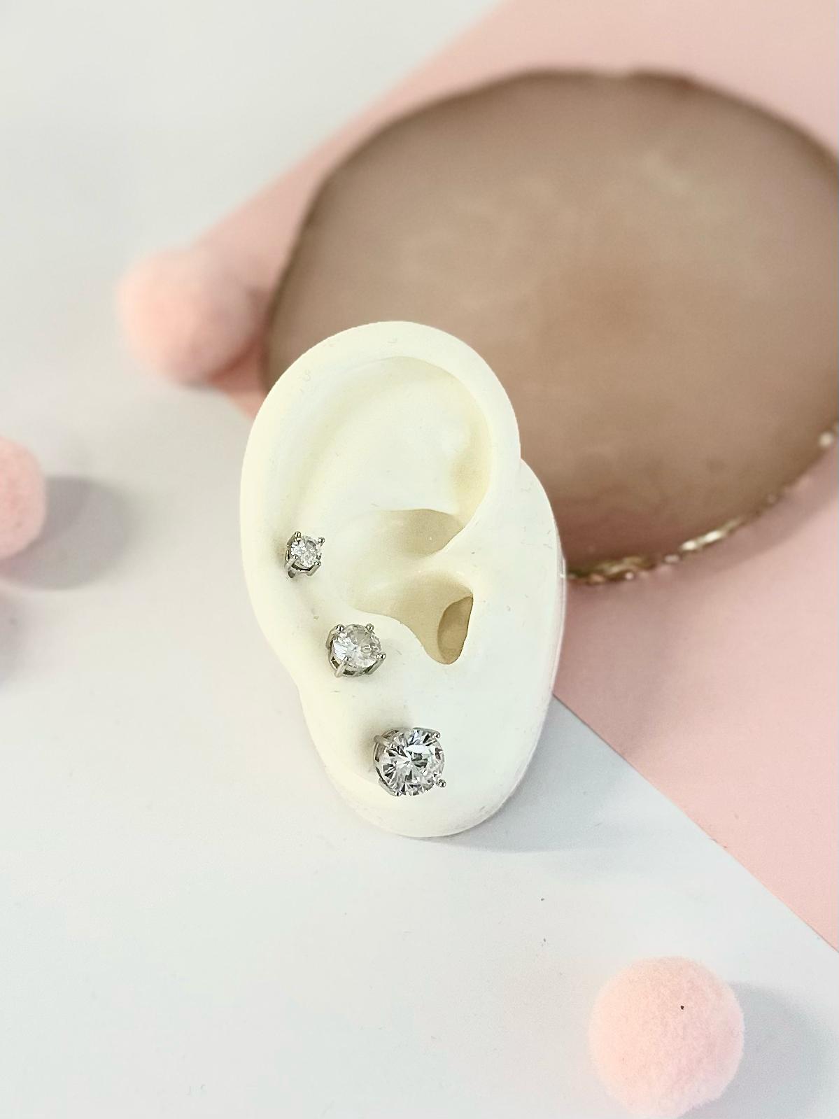 Set 6 orecchini punto luce argento