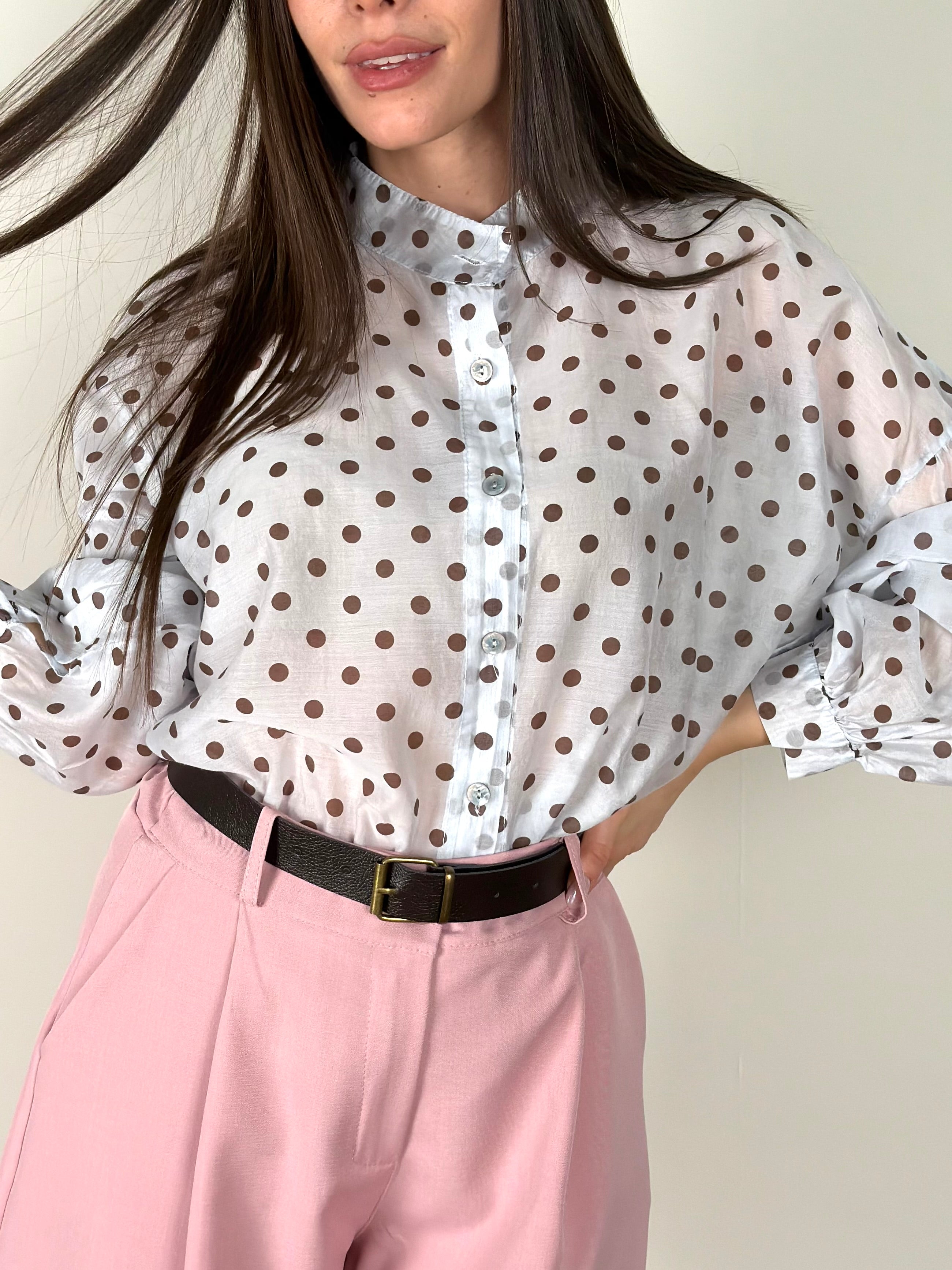 Camicia pois celeste