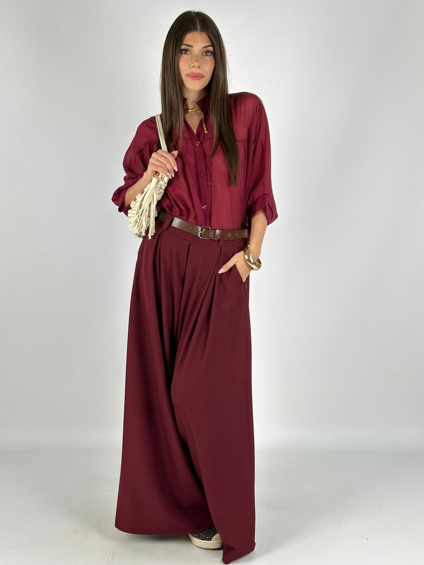 Pantalone Dorah bordeaux