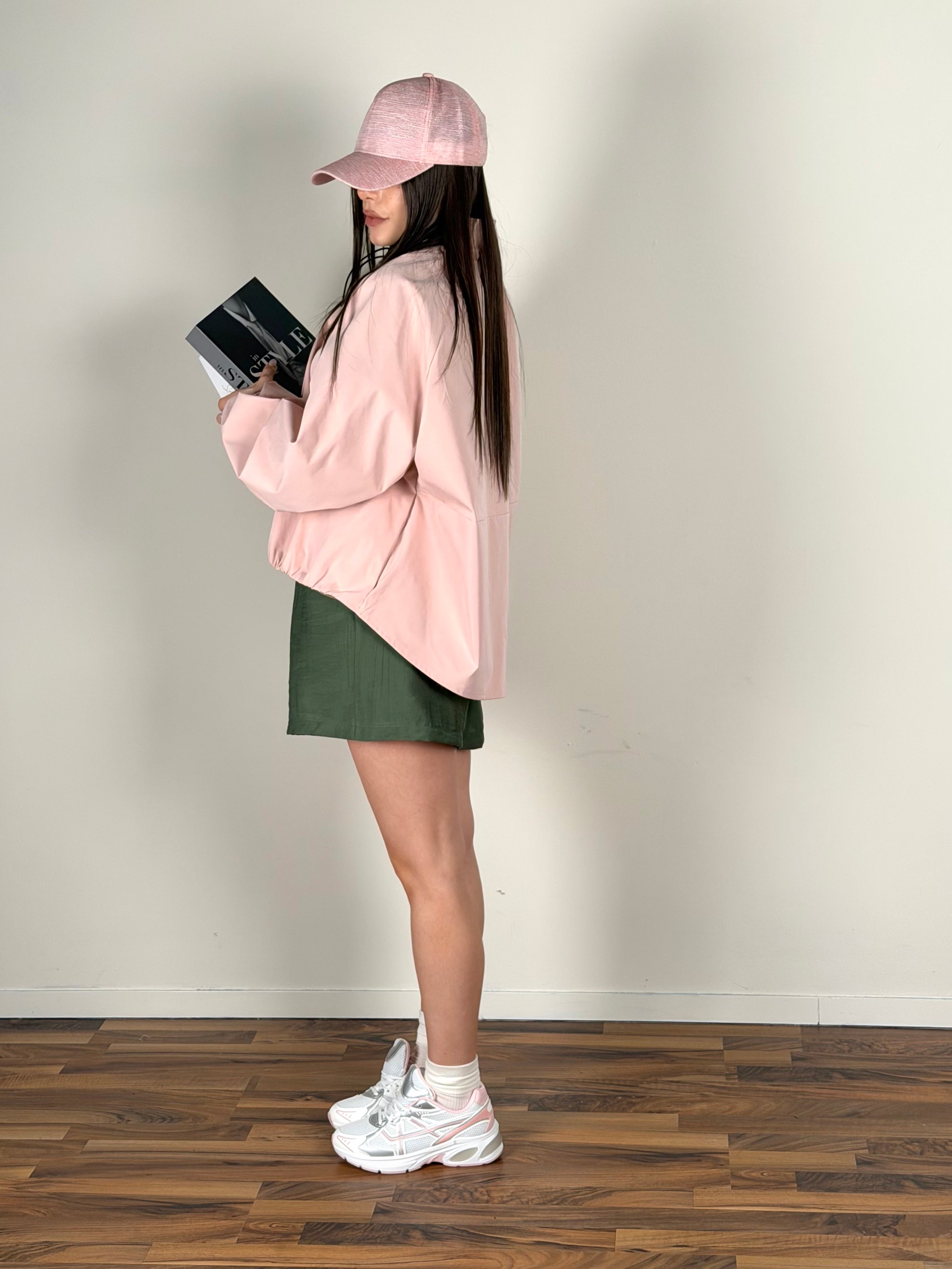 Bomber arricciato rosa